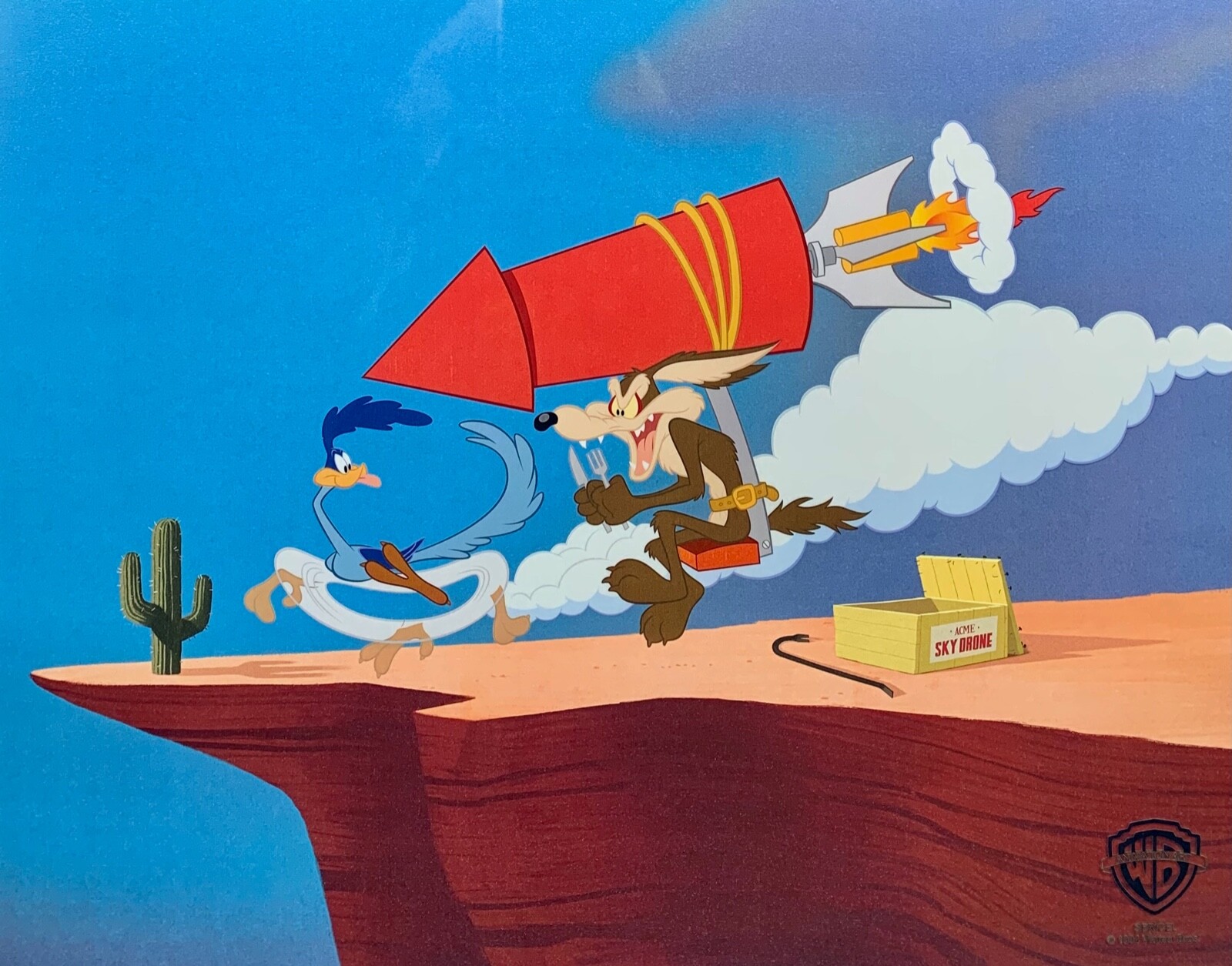 Warner Bros WILE COYOTE ROADRUNNER Sericel Animation Art Cel Acme Sky Drone Warner Bros WILE COYOTE ROADRUNNER Sericel Animation Art Cel Acme Sky Drone