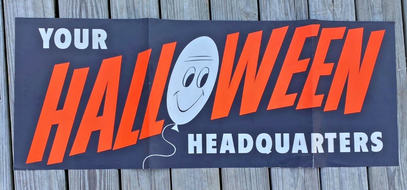 Vintage Ben Franklin 5 and Dime Store Hanging Halloween Sign 44 Vintage Ben Franklin 5 and Dime Store Hanging Halloween Sign 44