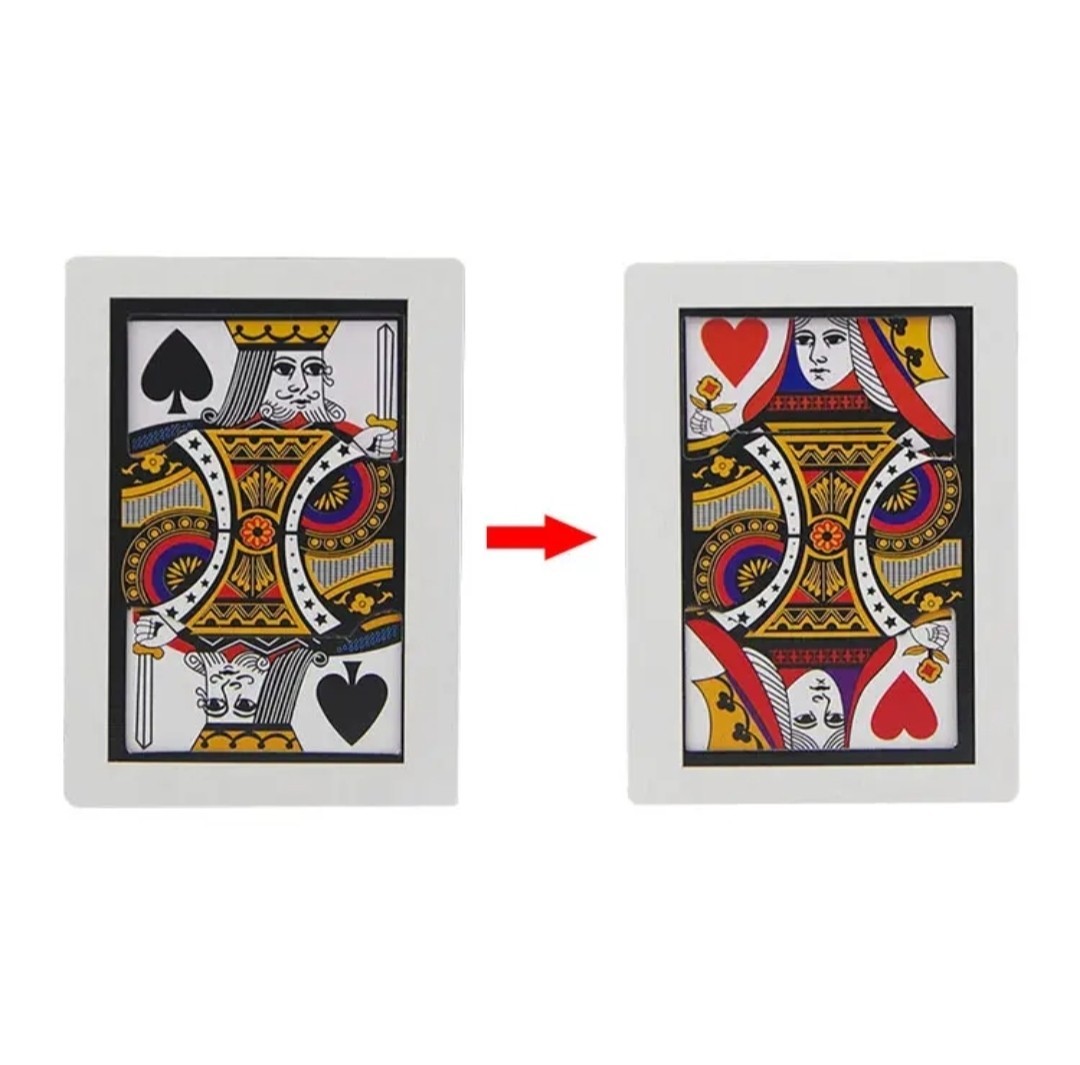 Magic Trick King To Queen Instant Change Stage Prop Gimmick Card MA5 Magic Trick King To Queen Instant Change Stage Prop Gimmick Card MA5