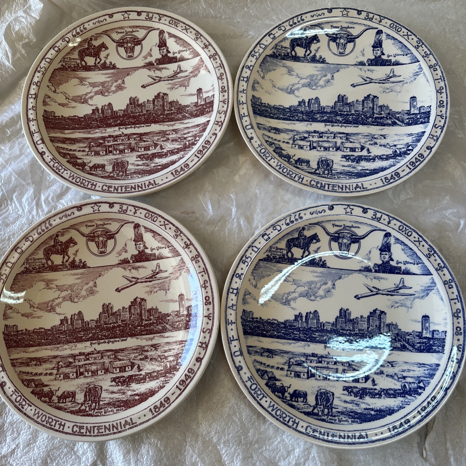 Vintage 1949 Fort Worth Texas Centennial Plate Stripling’s Dept by Vernon Kilns Vintage 1949 Fort Worth Texas Centennial Plate Stripling’s Dept by Vernon Kilns