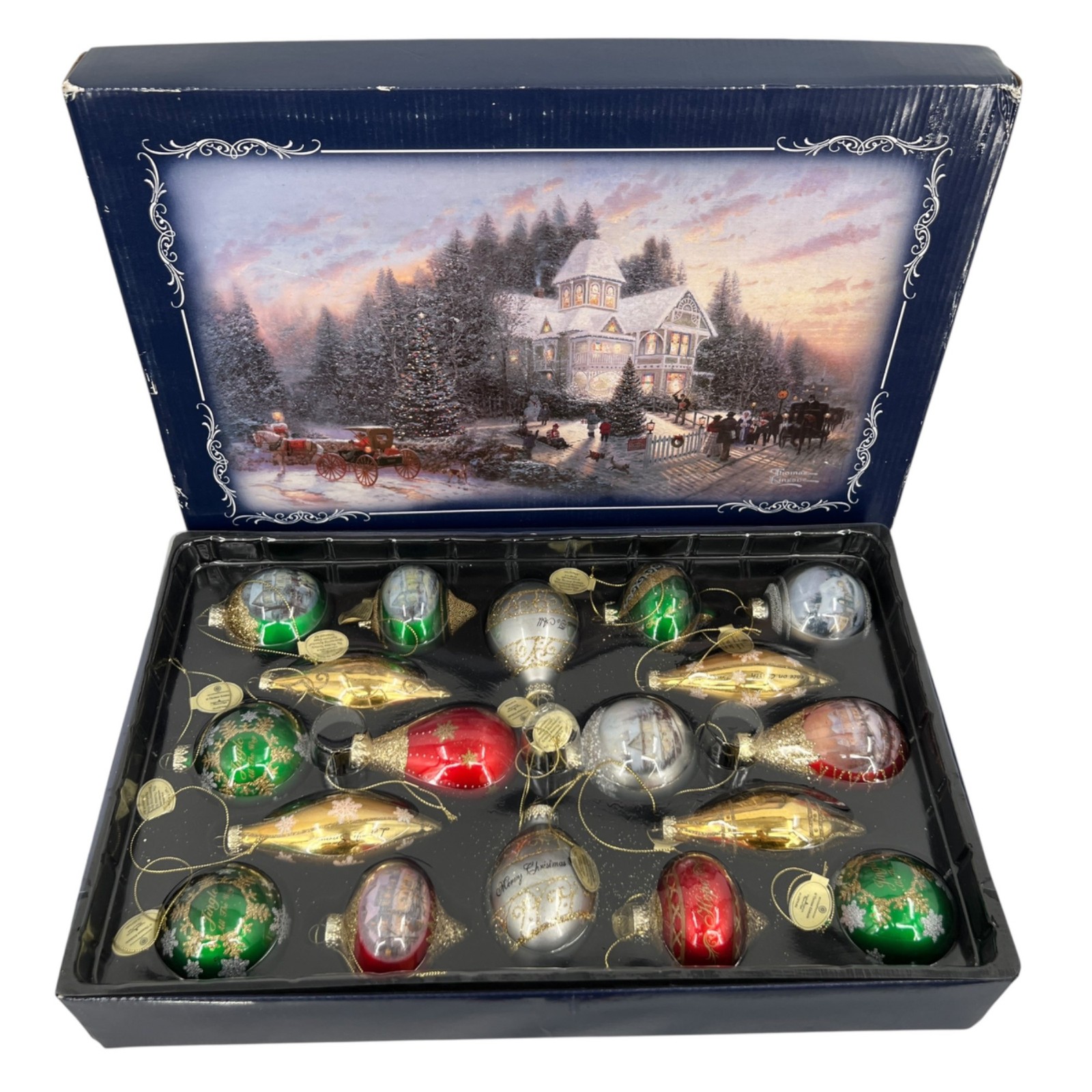 Bradford Exchange Thomas Kinkade Light Up the Season Christmas Ornament 18 Set Bradford Exchange Thomas Kinkade Light Up the Season Christmas Ornament 18 Set