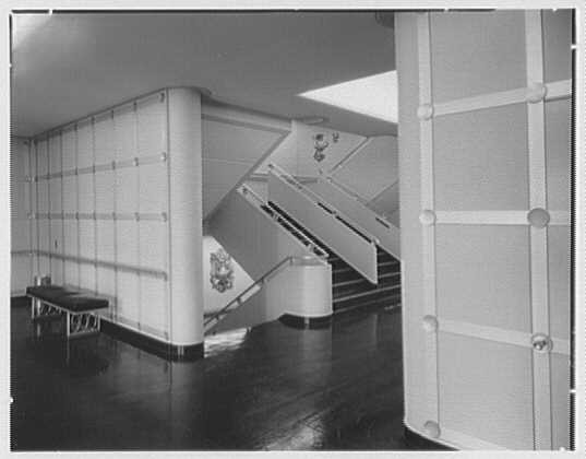 Photo:S.S. United States Staircase 1950s Ocean Liner Interior