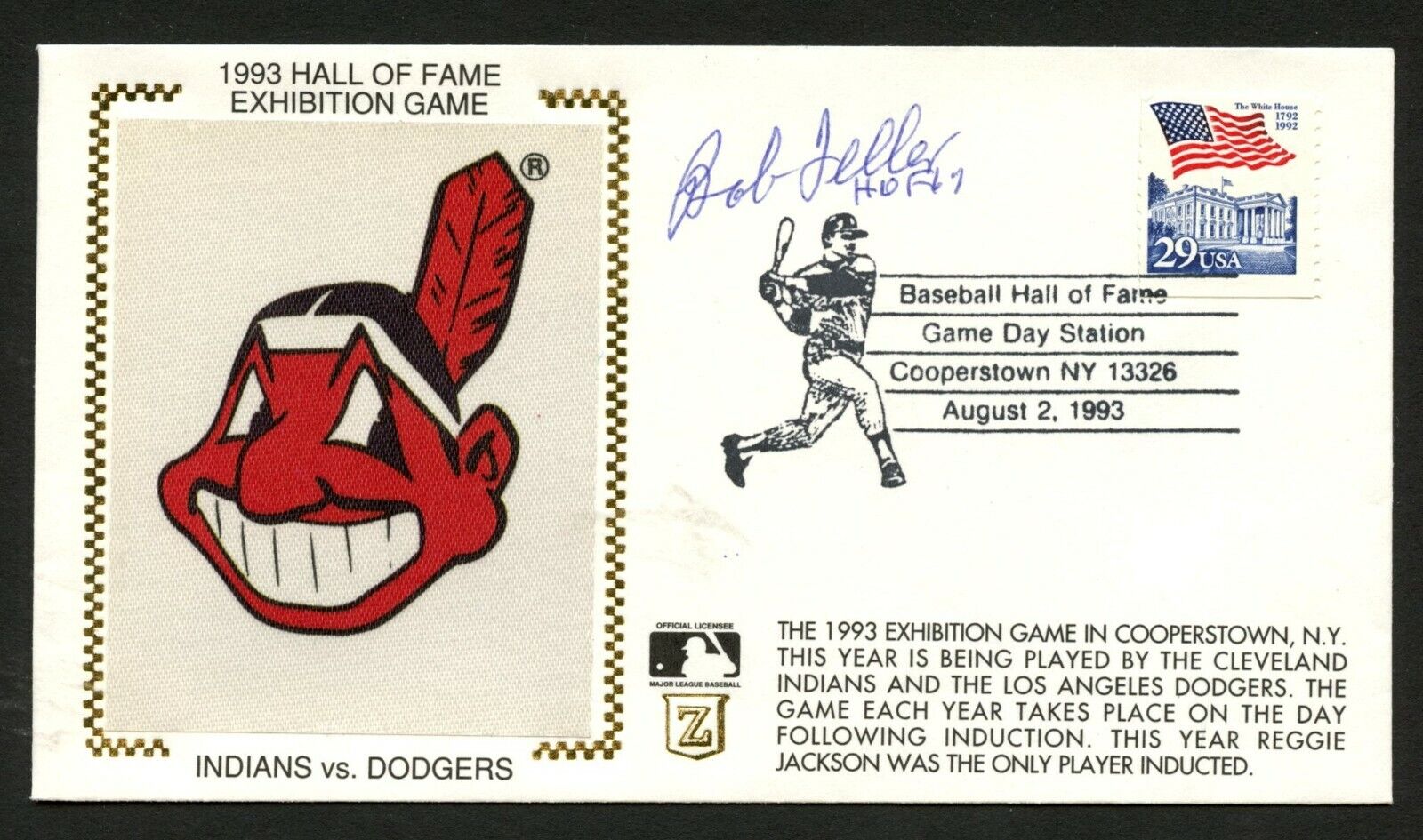 Bob Feller d.2010 signed autograph postal cover American Baseball Player PC125