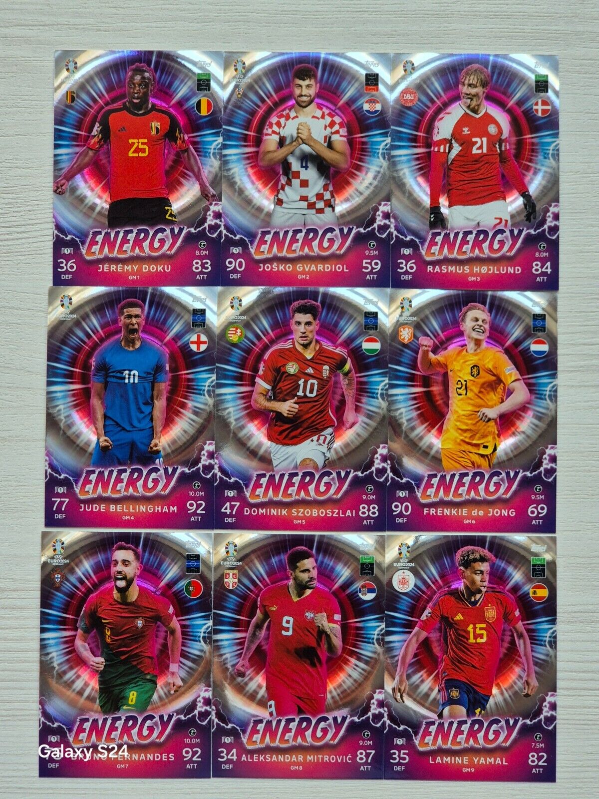 Topps Match Attax UEFA EURO 2024 Germany - All 9 Energy GM 1-9