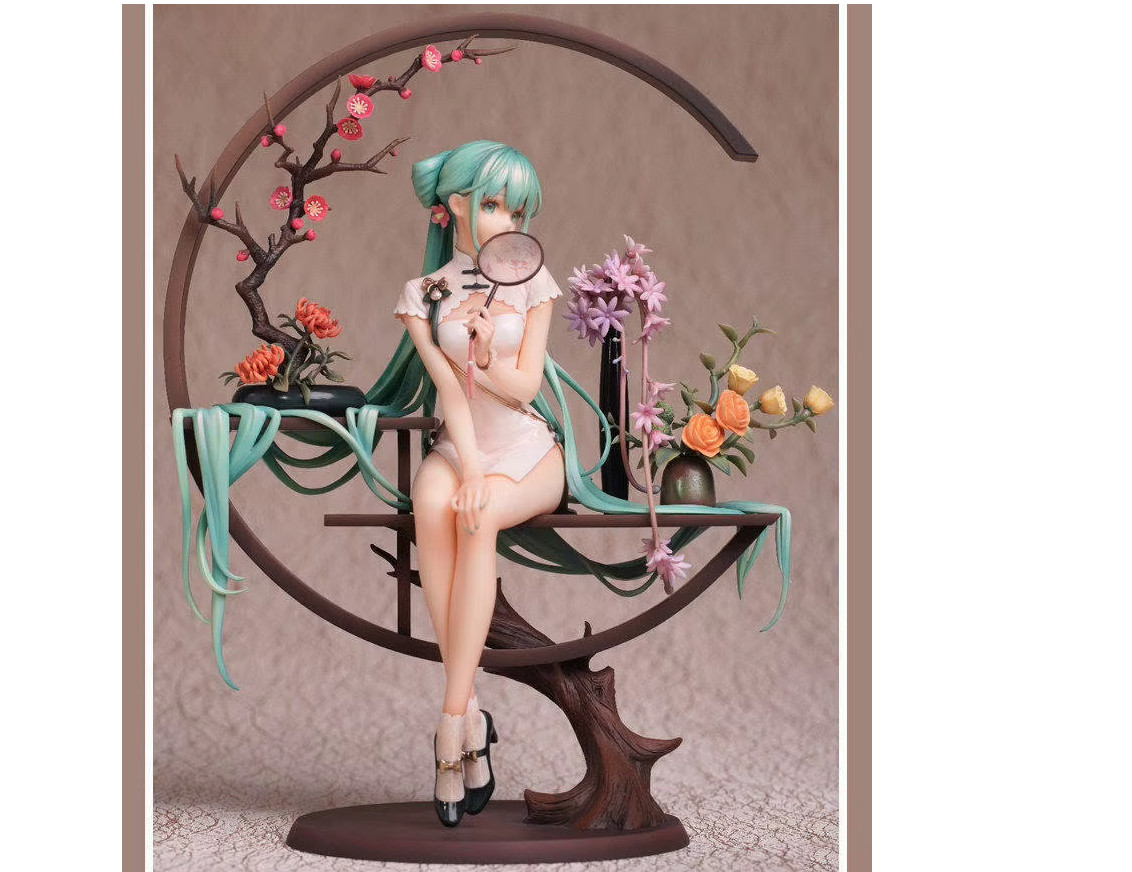 Hatsune Miku Qipao Figure PVC Anime Girl Statue Collectible Desktop Ornament Toy