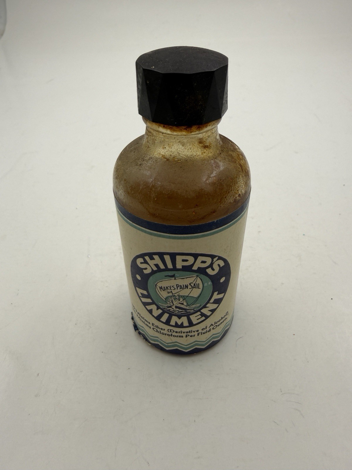 Vintage Shipp's Liniment Bottle Chloroform Ether Patent Medicine Antique Vintage Shipp's Liniment Bottle Chloroform Ether Patent Medicine Antique