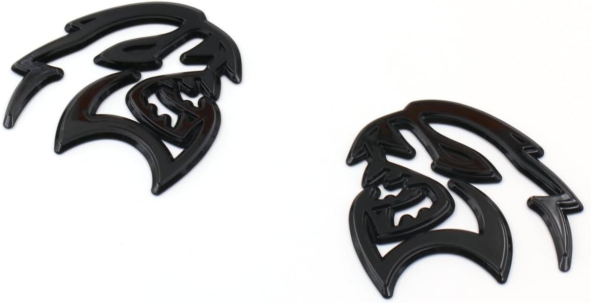 2PCS Hellcat Fender Side Emblem Badge Decal Compatible with Hellcat Gloss Black