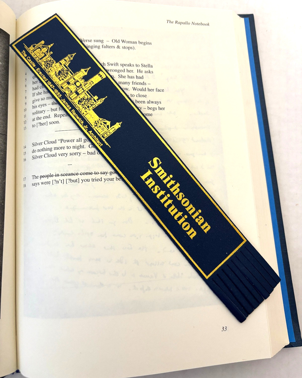 Vintage Leather Bookmark Gold Gilt Smithsonian Institution Castle Vintage Leather Bookmark Gold Gilt Smithsonian Institution Castle