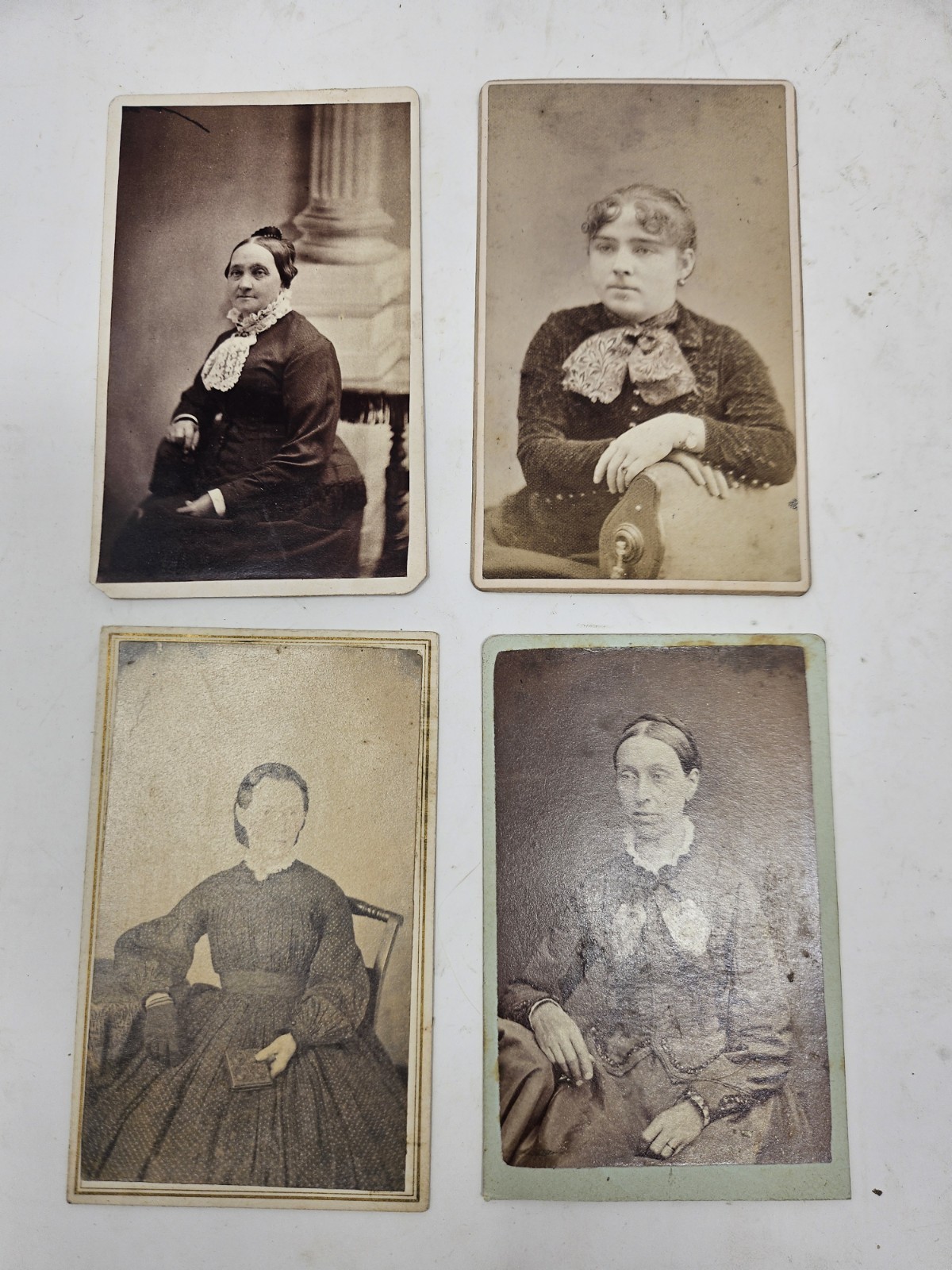 4 Antique 1800s Women CDV Photo Card – Original Sepia Portrait Photography 4 Antique 1800s Women CDV Photo Card – Original Sepia Portrait Photography