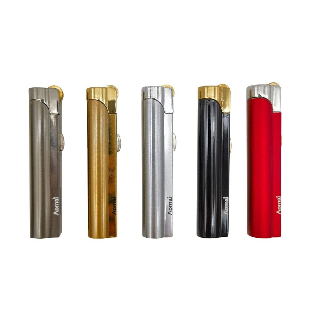 5Pcs/set AOMAI Jet Torch Lockable Flame Cigar Cigarette Butane Flint Lighter US