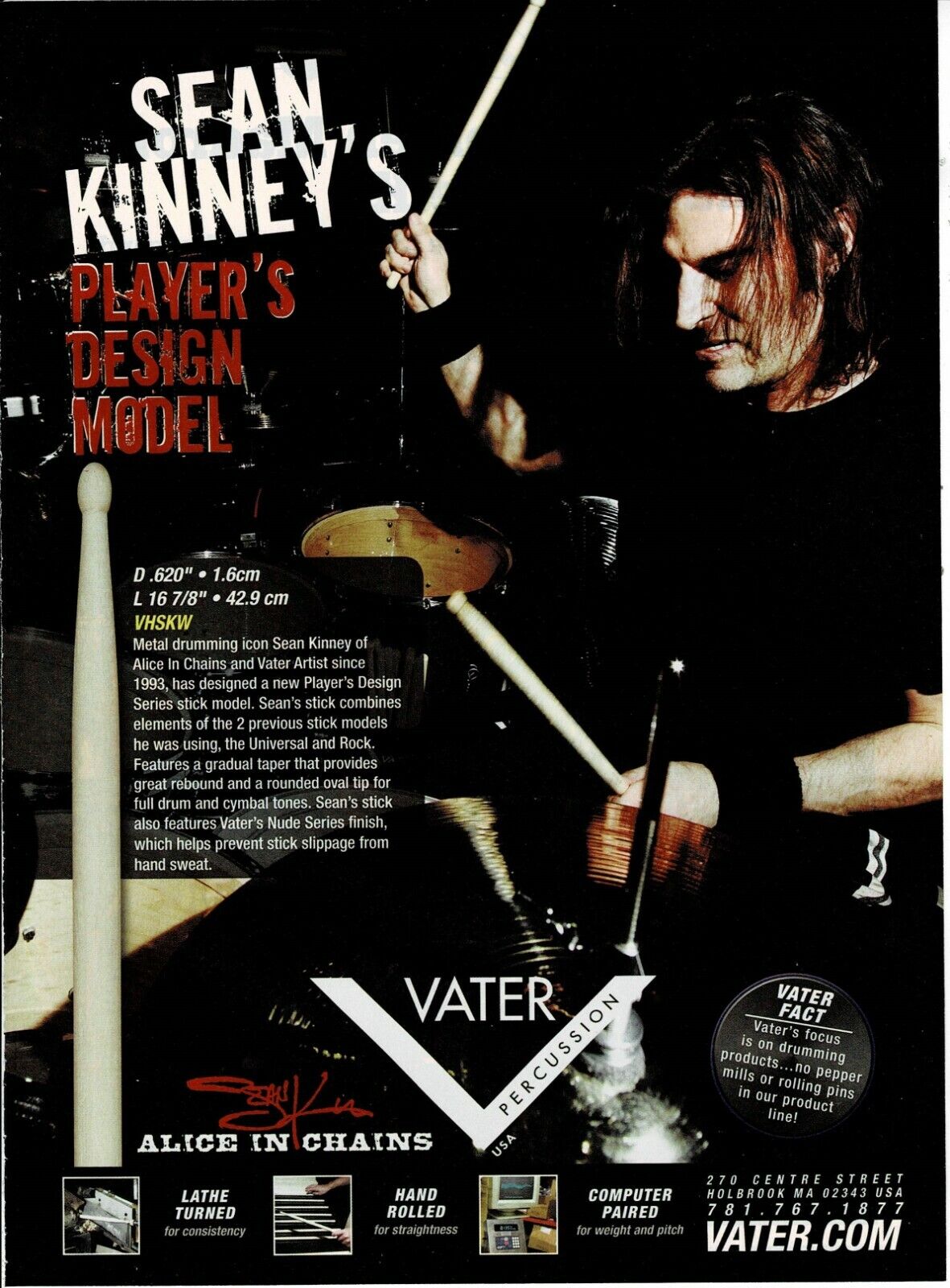 Vater Percussion - Sean Kinney of Alice In Chains - 2007 Print Ad