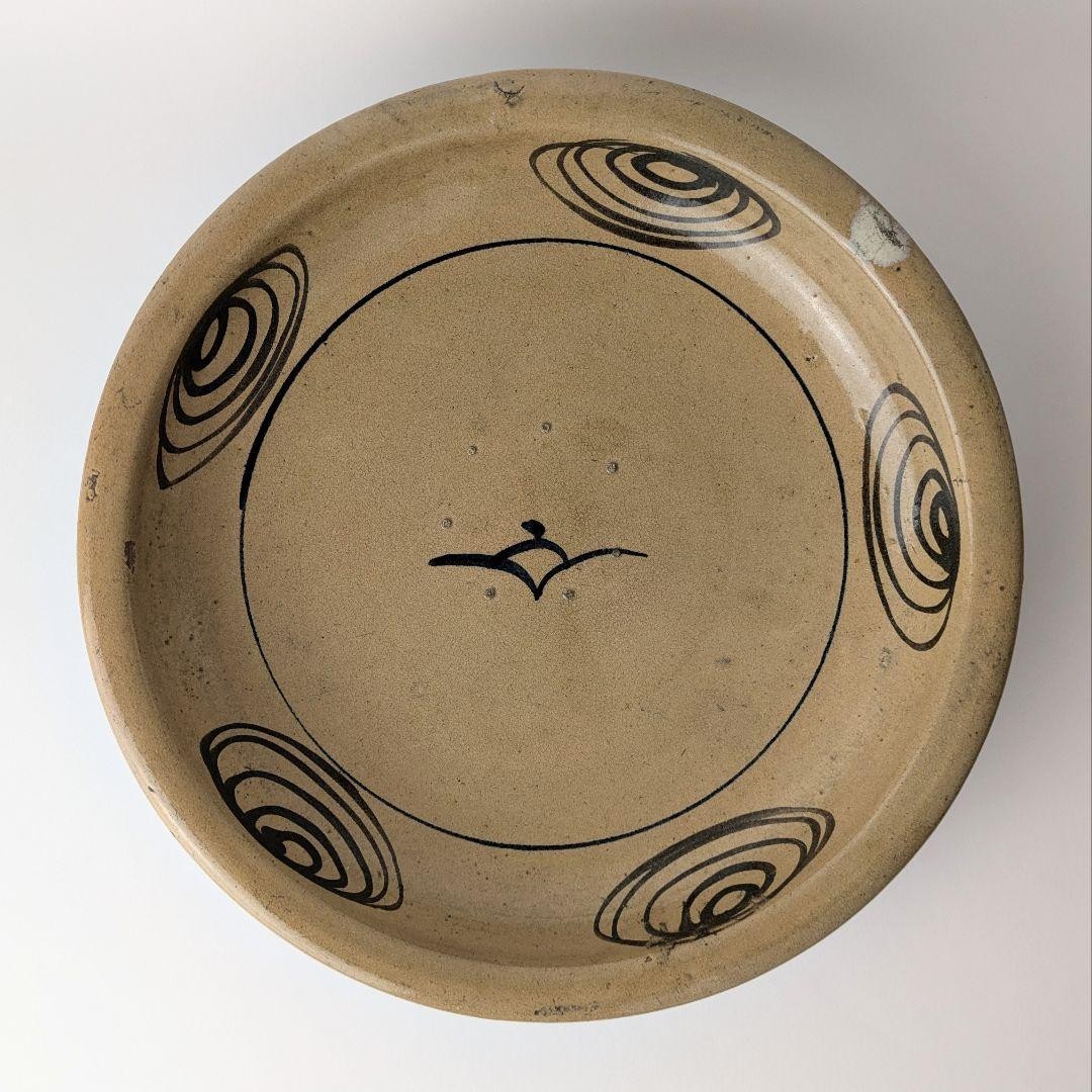 Antique Seto Uma no me Horse eye Plate Edo Era Japanese Pottery 12.2in Antique Seto Uma no me Horse eye Plate Edo Era Japanese Pottery 12.2in