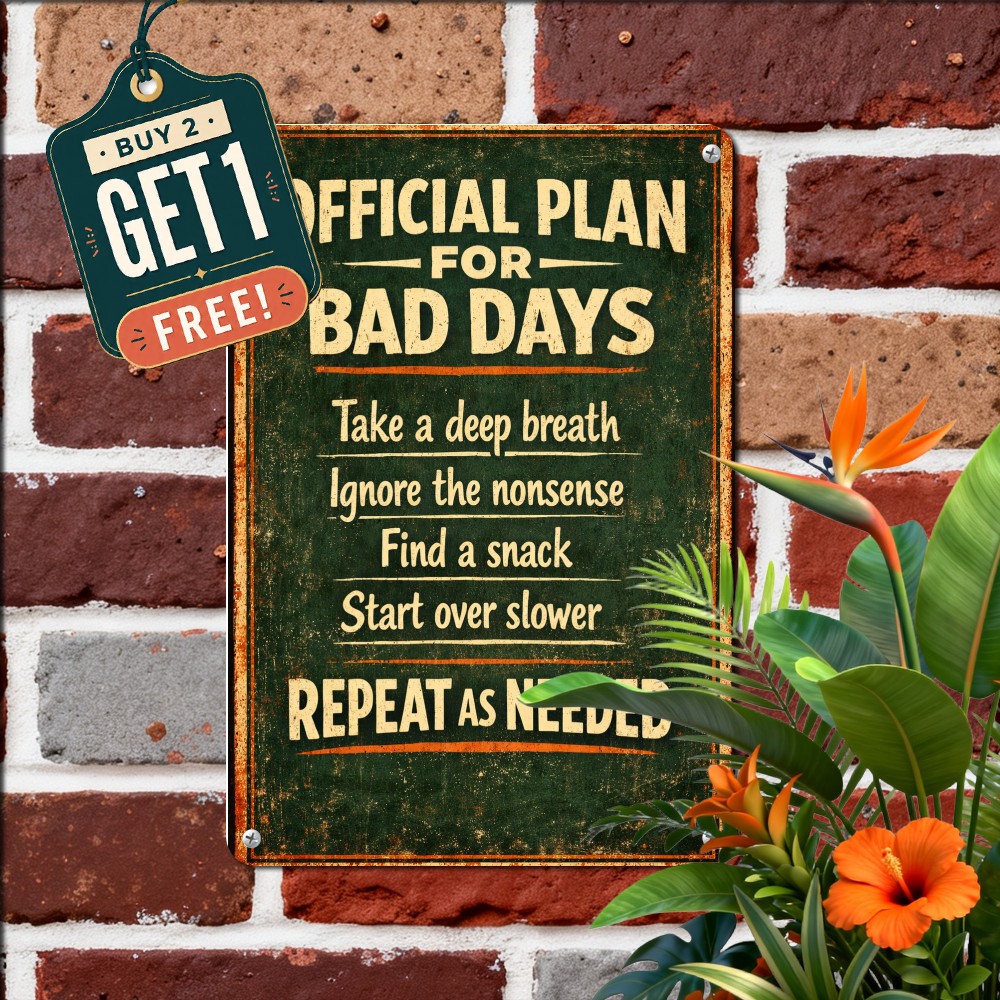 How To Deal With Stress Dog Sign Satirical Puppy Humorous Metal Plaque