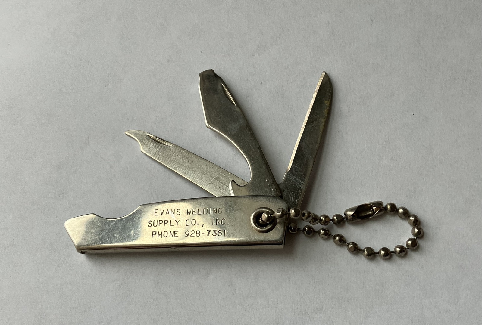 Vintage Folding Pocket B Asset Knife Advertising for Evans Welding, USA