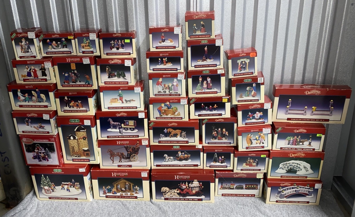 Lot of 40 Lemax Dickensvale Collectible and Hearthside Christmas Village Figures