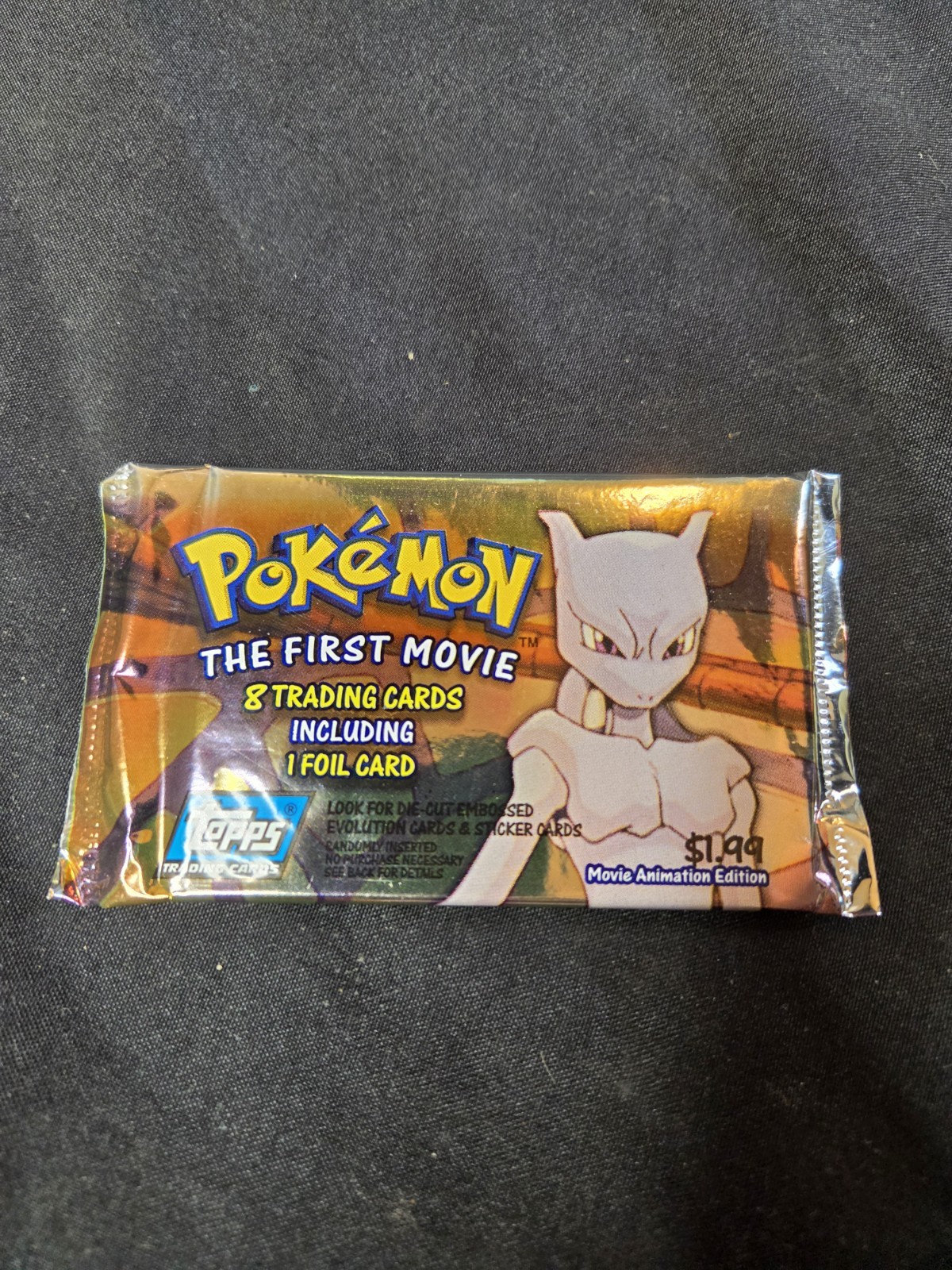 1999 Topps Pokémon The First Movie Animation Edition Sealed Pack 8 Cards + Foil 1999 Topps Pokémon The First Movie Animation Edition Sealed Pack 8 Cards + Foil
