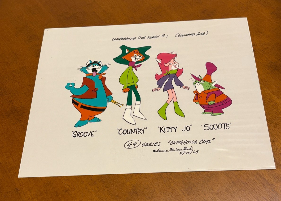 Vintage 1969 Hanna Barbera Cattanooga Cats 49 Series Comparative Lineup Sheet Vintage 1969 Hanna Barbera Cattanooga Cats 49 Series Comparative Lineup Sheet