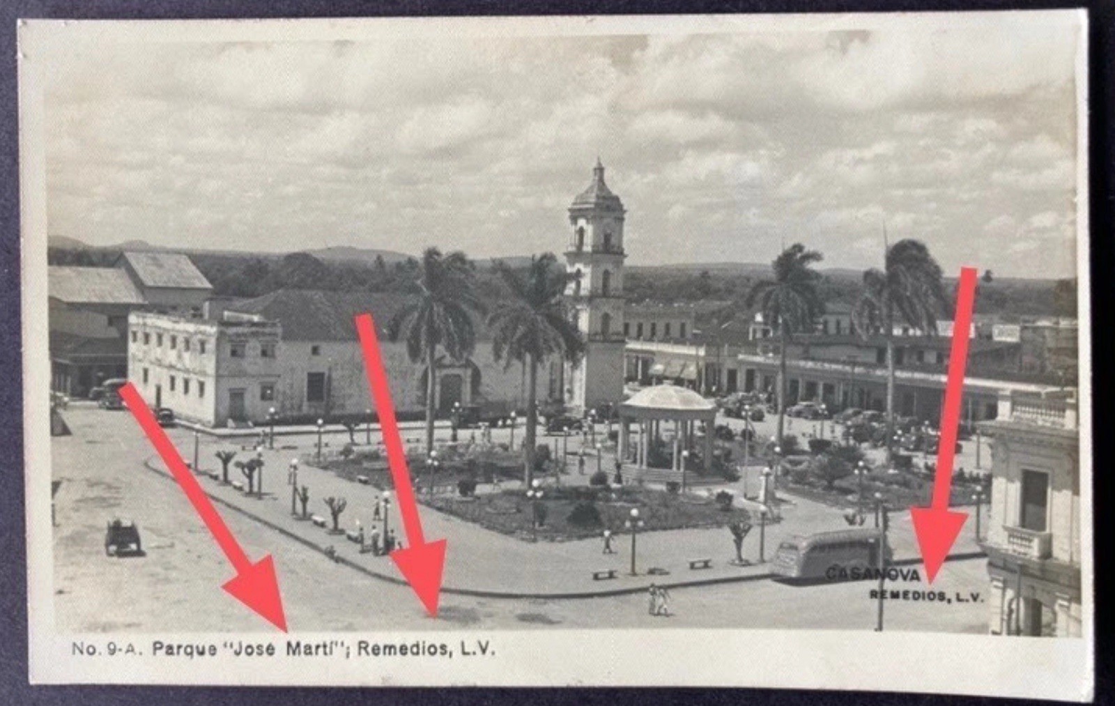 Vintage RPPC Kodak PostCard Remedios Cuba  Marti Park Real Photo