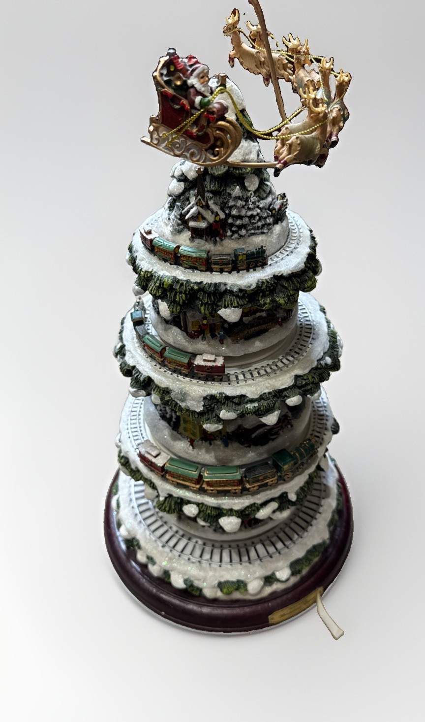 Bradford Exchange Thomas Kinkade Wonderland Express Tree trains Santa Video* Bradford Exchange Thomas Kinkade Wonderland Express Tree trains Santa Video*