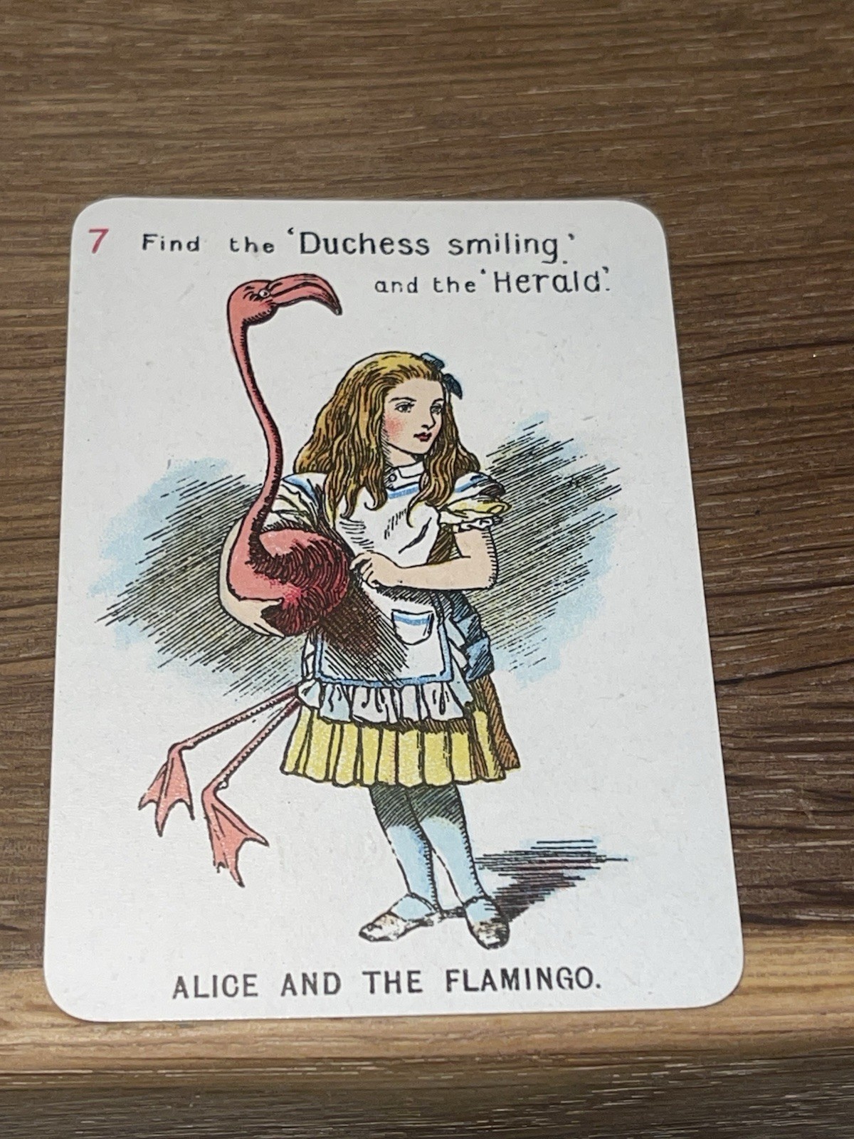 Alice In Wonderland Antique c 1898 De La Rue & Co. Parlor Card VERY RARE CARD