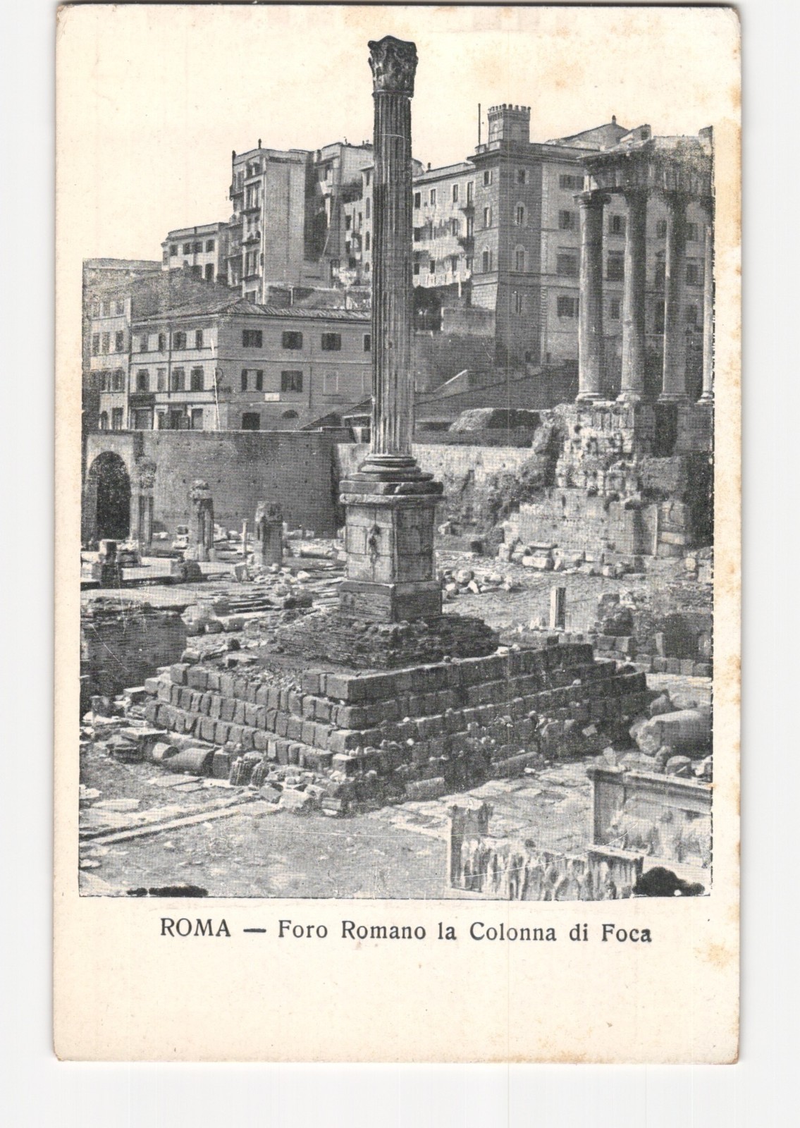 Roma Roman Forum Column of Phocas Ancient Ruins Italian Architecture Postcard Roma Roman Forum Column of Phocas Ancient Ruins Italian Architecture Postcard