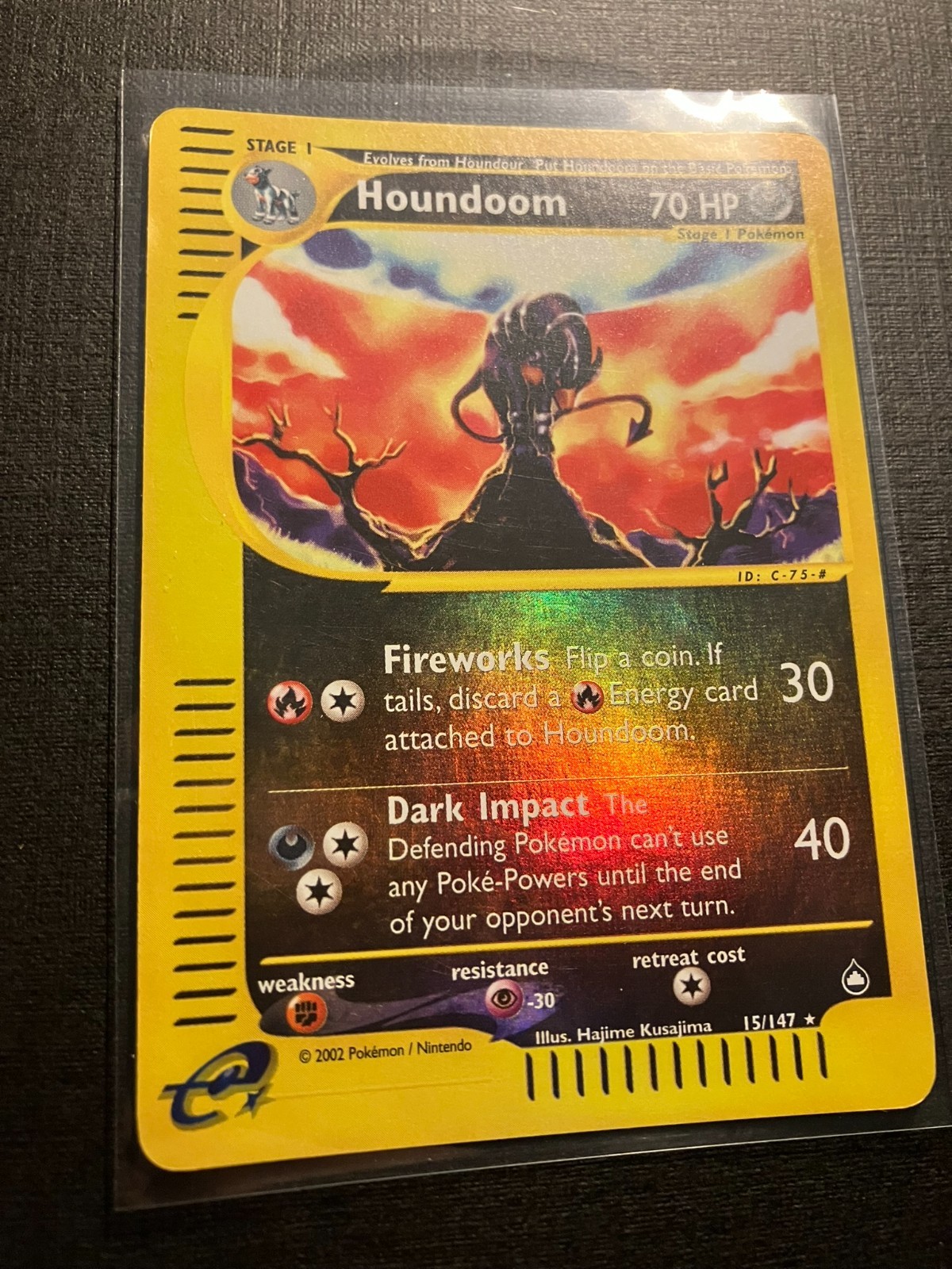 Houndoom NM 15/147 Aquapolis 2003 Reverse Rare Holo E-series E-reader Pokemon Houndoom NM 15/147 Aquapolis 2003 Reverse Rare Holo E-series E-reader Pokemon
