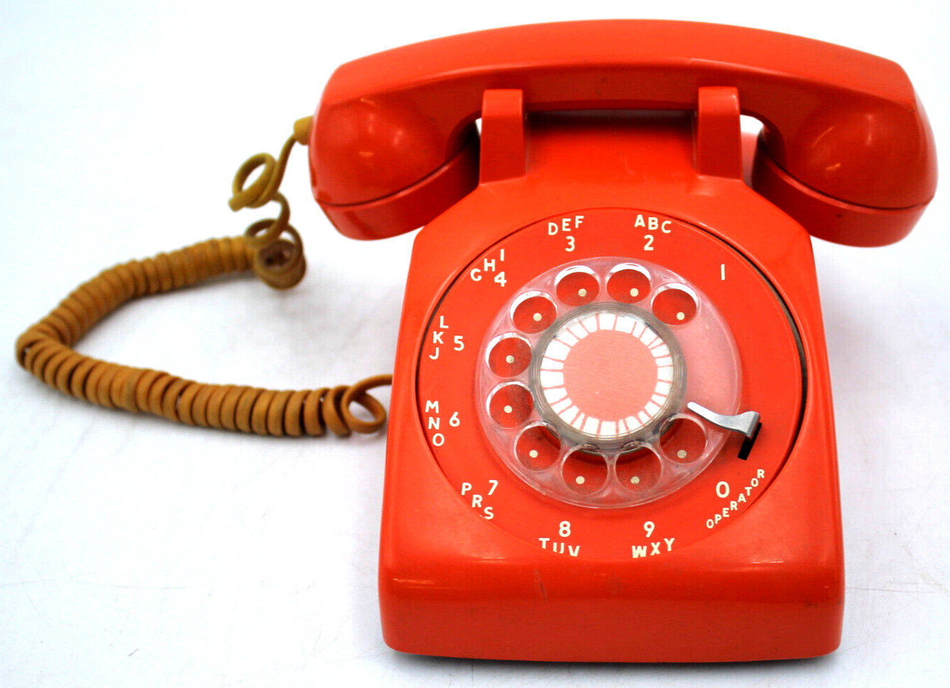 Brilliant Original ORANGE ROTELCOM NT 1982 Rotary Dial Phone Telephone Northern