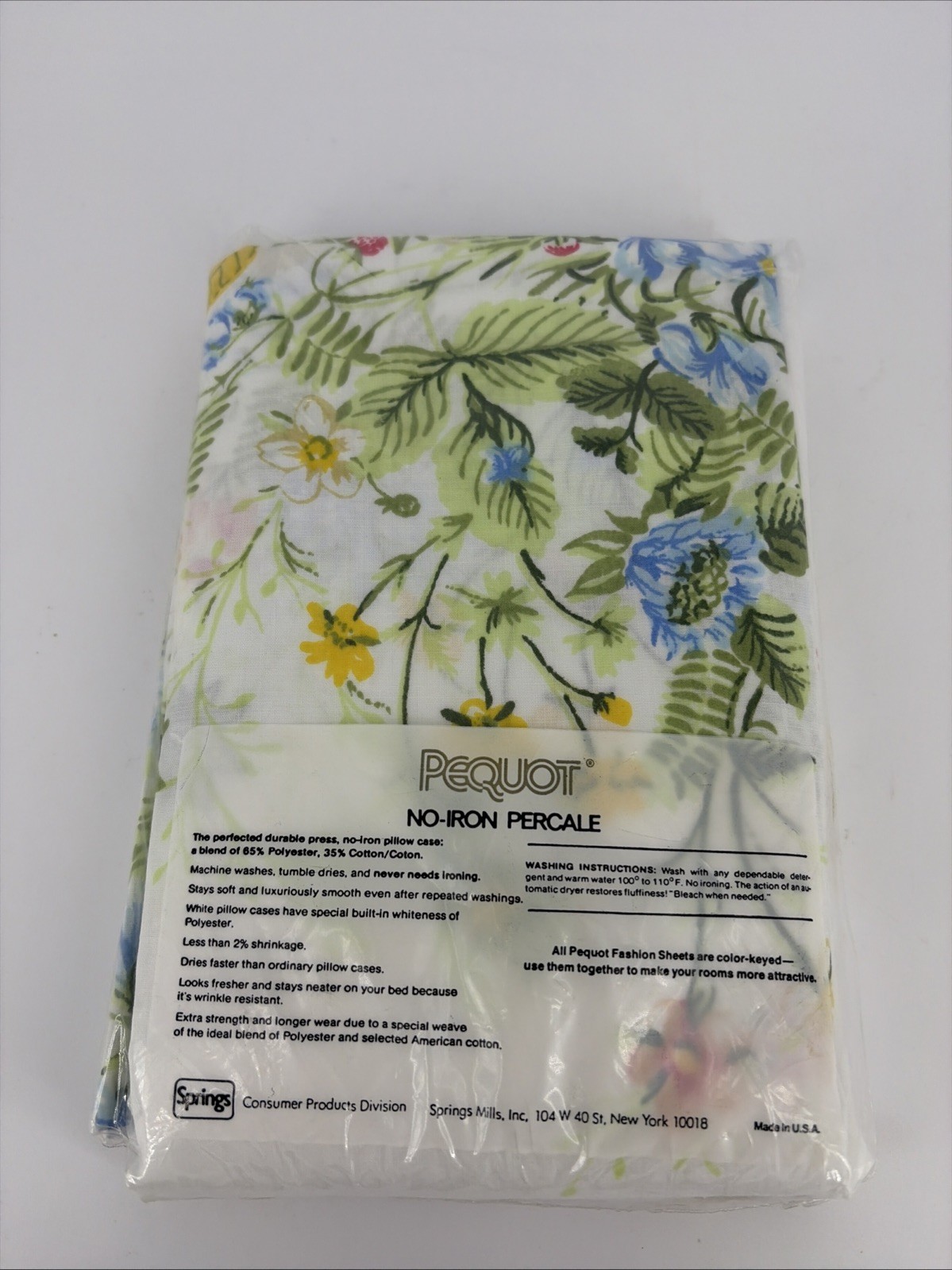 Pequot No Iron Percale Floral 2 King Pillowcases 20x36 Pillow New Sealed Vintage Pequot No Iron Percale Floral 2 King Pillowcases 20x36 Pillow New Sealed Vintage