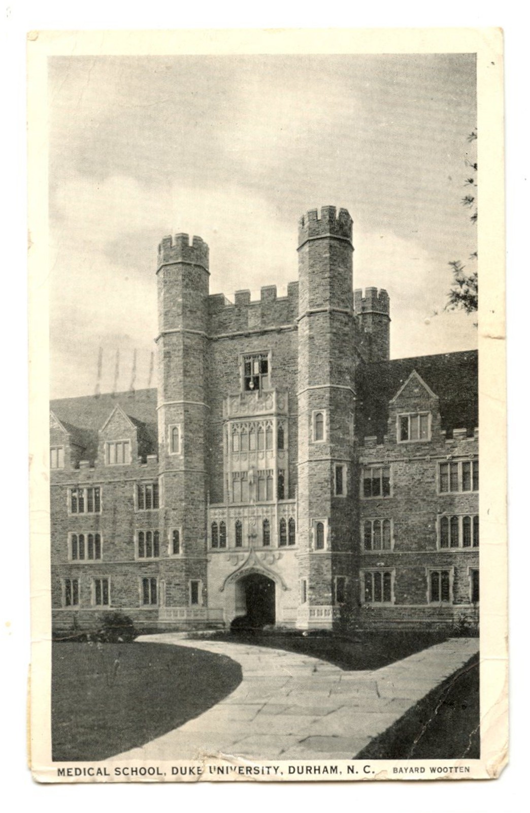 Medical School Duke University Durham North Carolina NC Postcard 1938