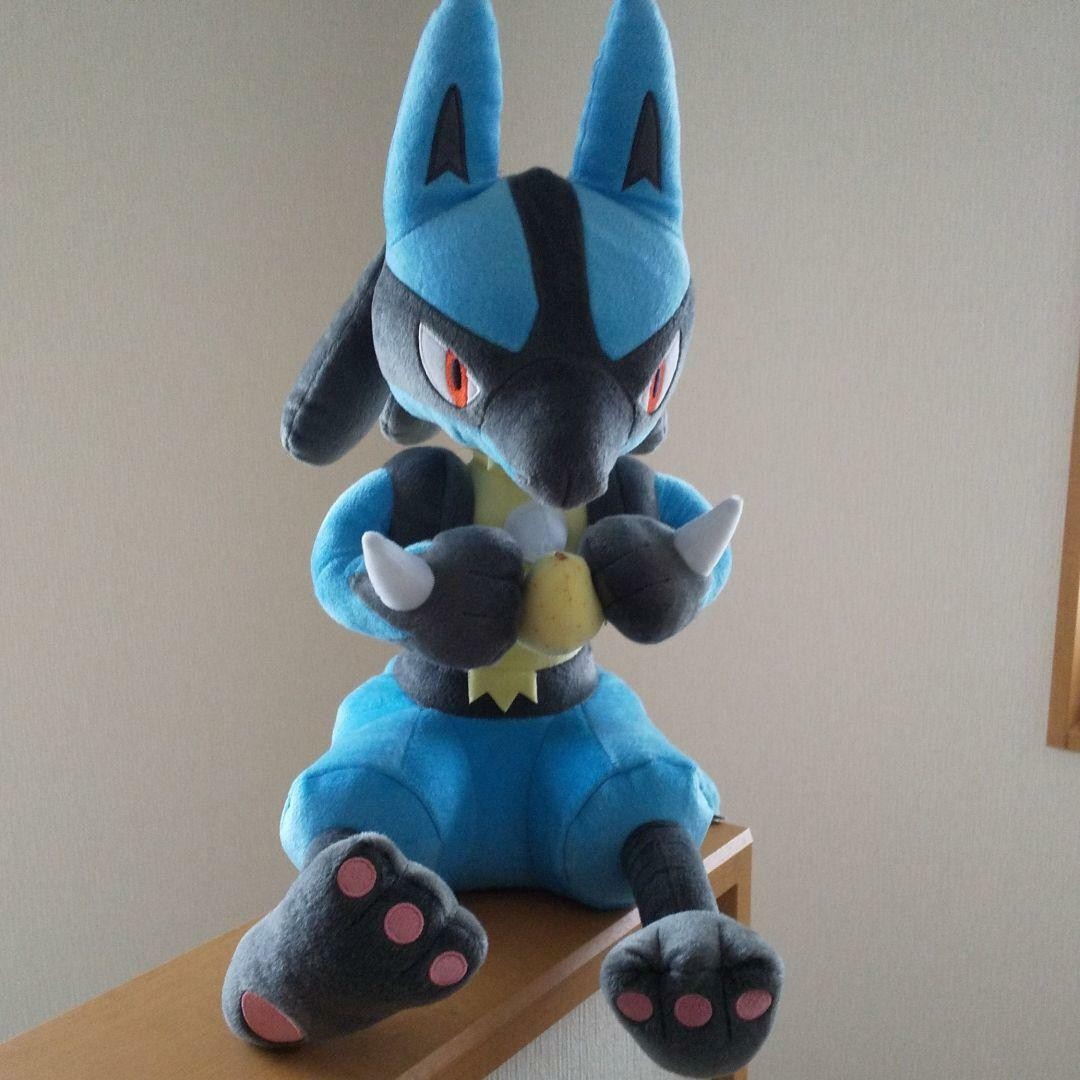 Pokemon Mogumogu Time Mecha Big Lucario Plush Toy TAITO V1 Pokemon Mogumogu Time Mecha Big Lucario Plush Toy TAITO V1
