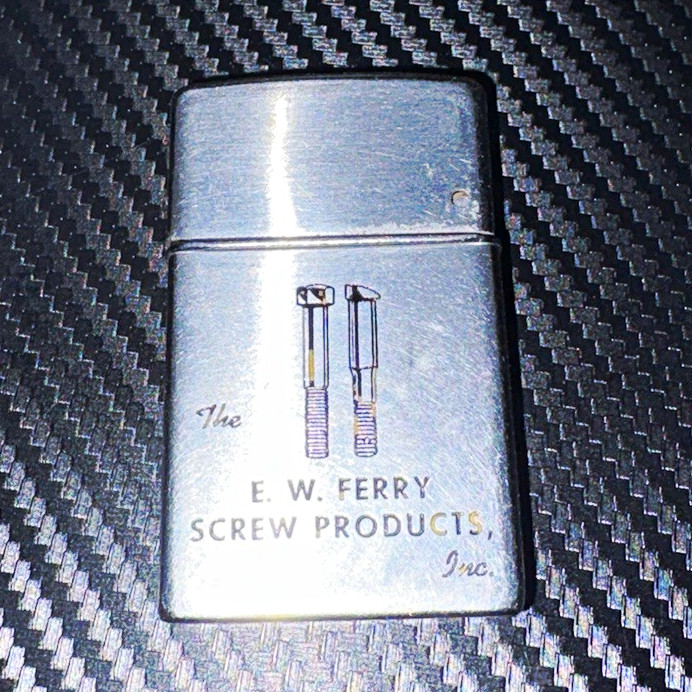 E.W. Ferry Screw Products Inc Advertising Chrome Flip-Top Lighter E.W. Ferry Screw Products Inc Advertising Chrome Flip-Top Lighter