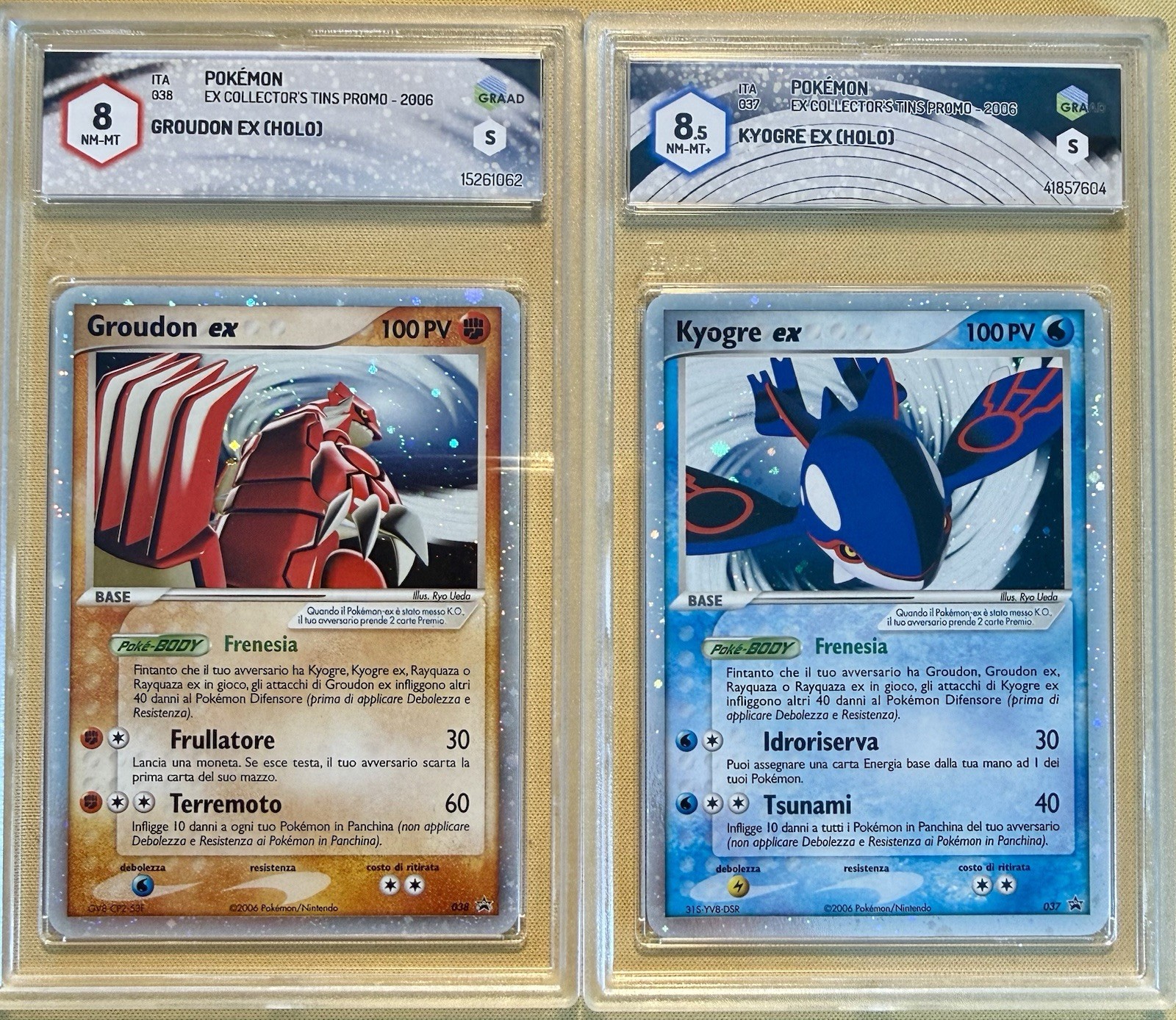 GROUDON EX & KYOGRE EX - SWIRL 🌀 - Collector's Tins Promo - ITA -2006 GROUDON EX & KYOGRE EX - SWIRL 🌀 - Collector's Tins Promo - ITA -2006