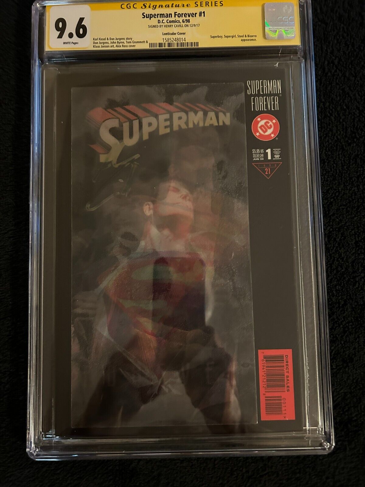 DC Superman Forever #1 Lenticular cover variant CGC 9.6 SS Signed by Henry Cavil