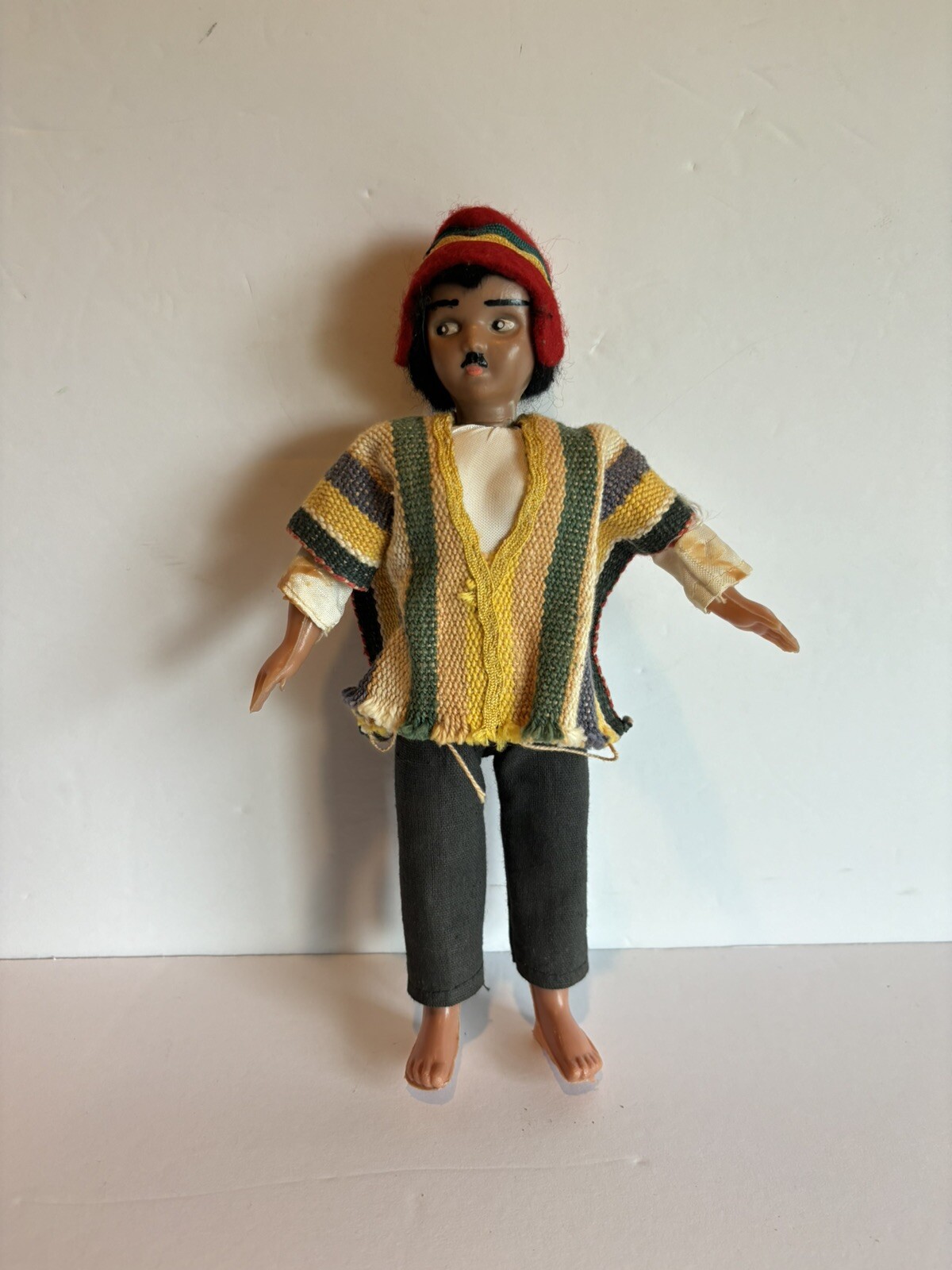Vintage Handcrafted South American Folk Doll Man 9” Vintage Handcrafted South American Folk Doll Man 9”