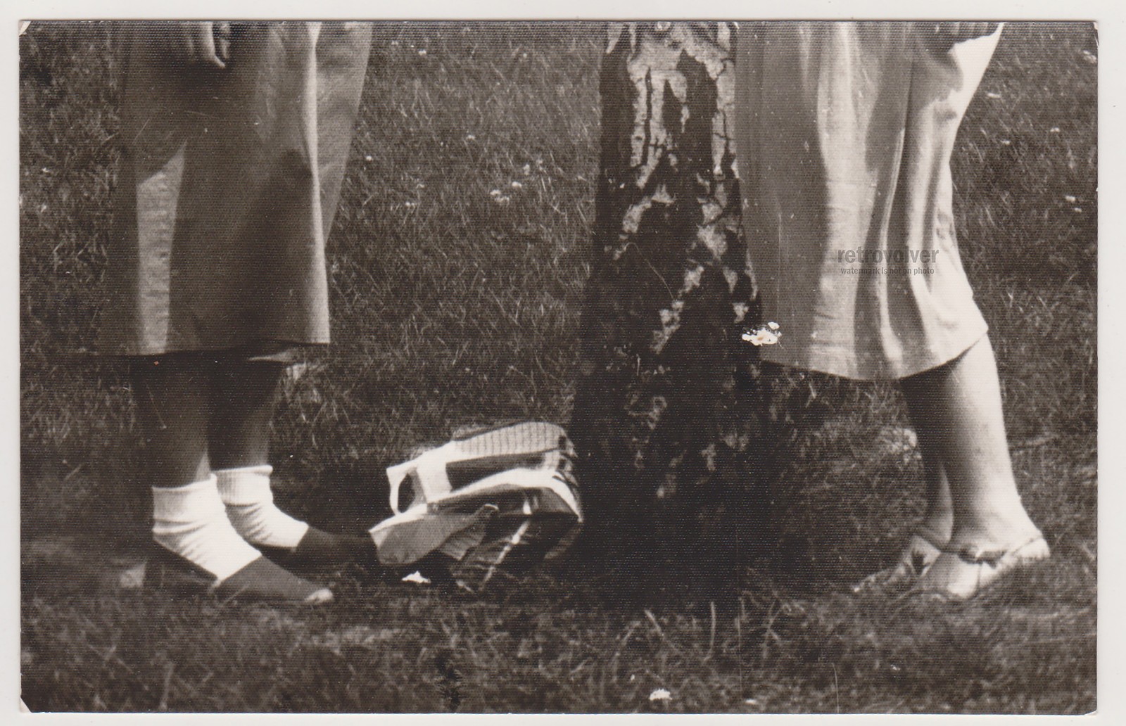 Women Out Of Frame Cropped Legs Shoes Handbag Unusual Composition Vintage Photo
