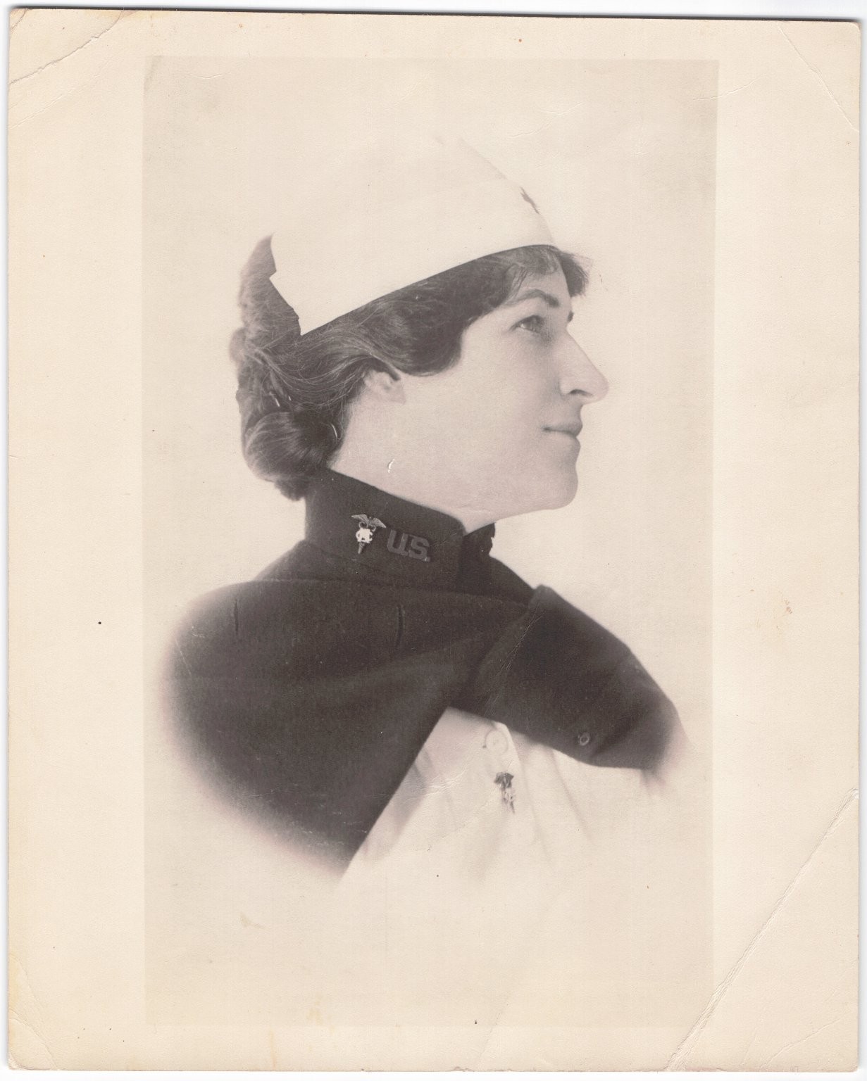 Vintage WWI Era US Military Nurse Woman Portrait Photograph Uniform Cap 8x10 Vintage WWI Era US Military Nurse Woman Portrait Photograph Uniform Cap 8x10