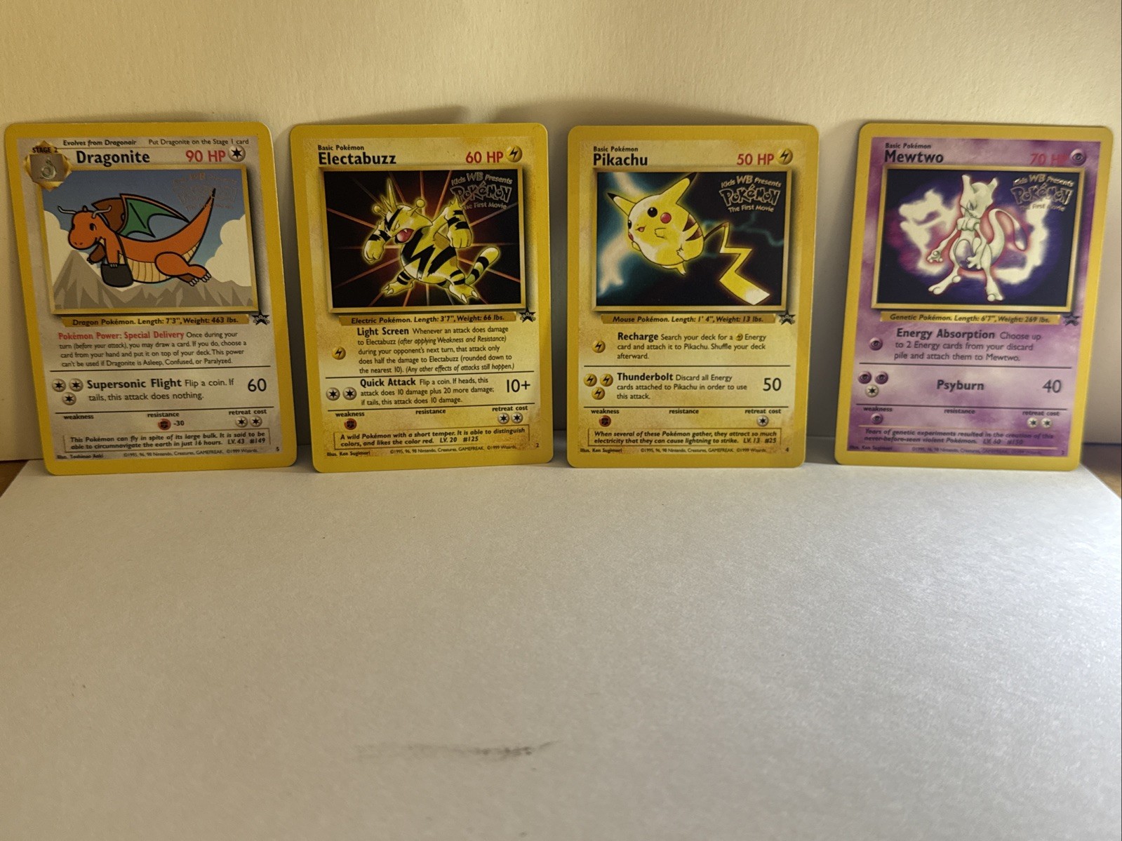 Pokemon The First Movie WOTC Black Star Promo Set 4 Cards 1999 Pokemon The First Movie WOTC Black Star Promo Set 4 Cards 1999
