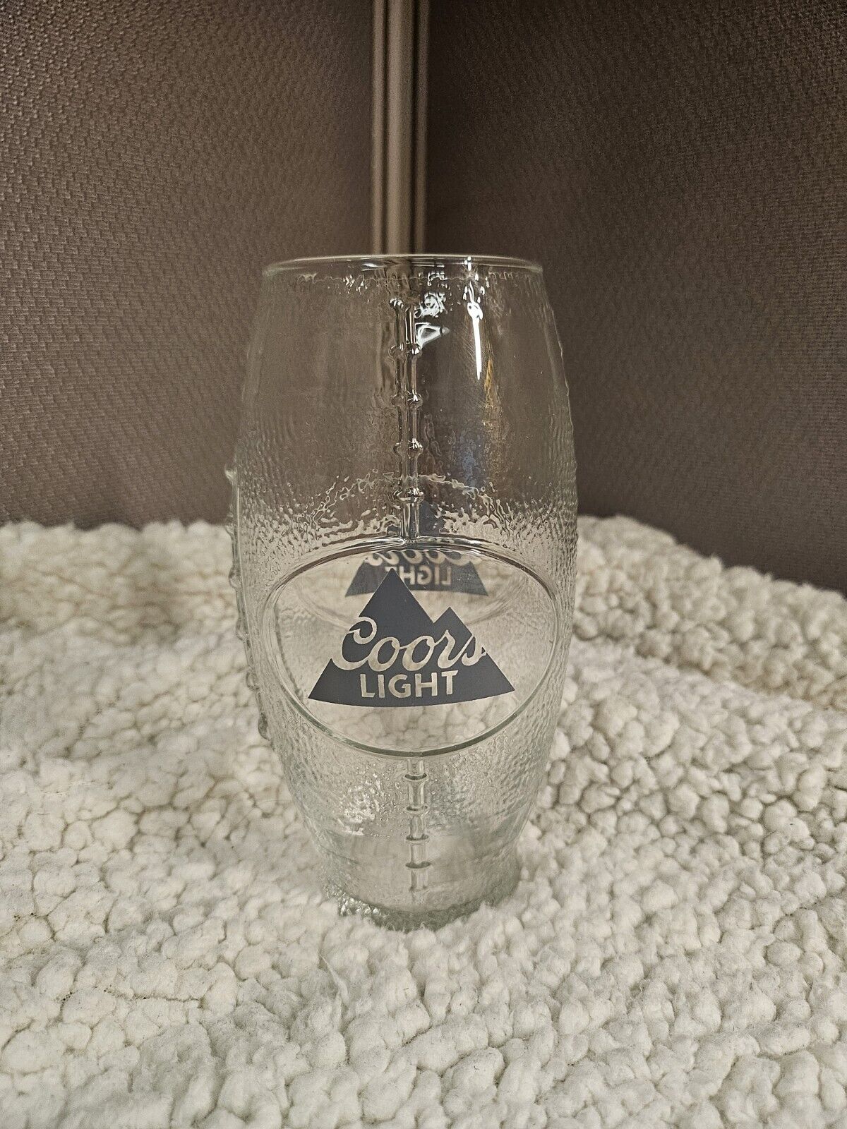 Coors Light Football Shaped Textured 24oz. Double Logo Beer Glasses