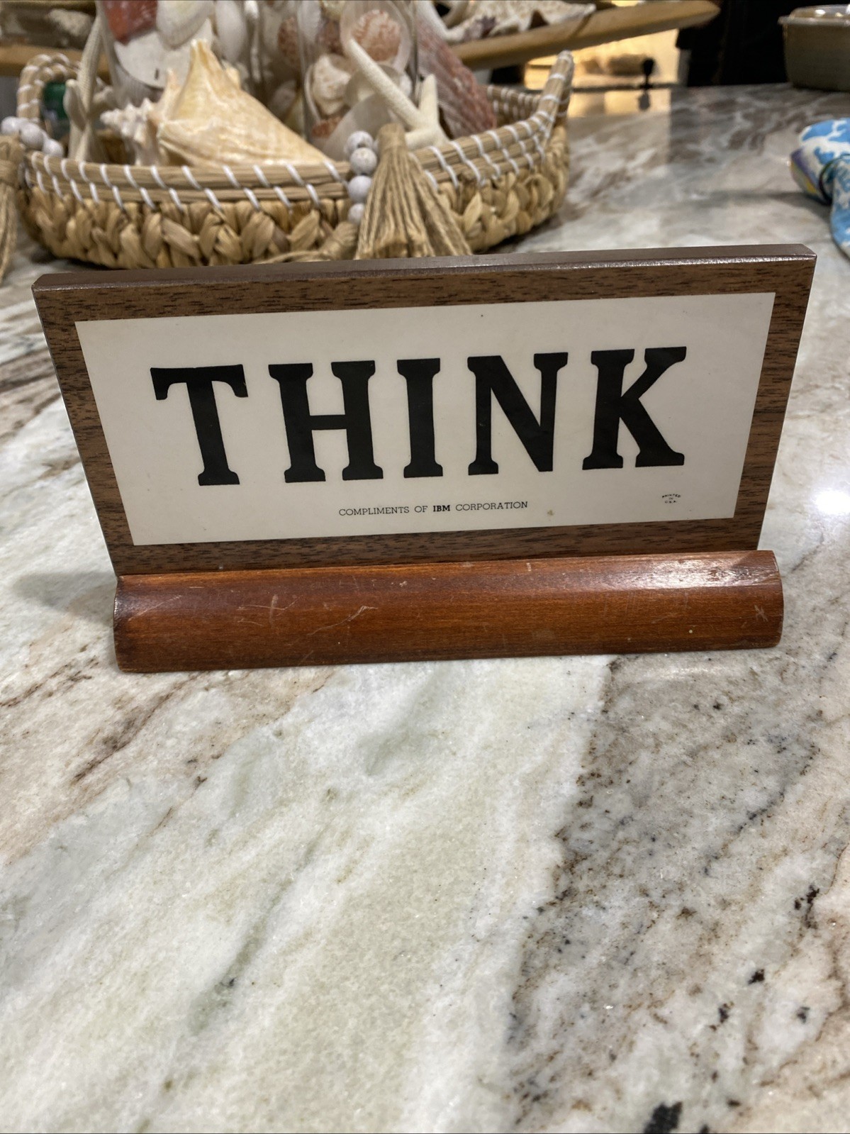 VTG Early IBM Corp THINK Sign Desktop Wood Wall Desk Plaque Slogan Named USA VTG Early IBM Corp THINK Sign Desktop Wood Wall Desk Plaque Slogan Named USA