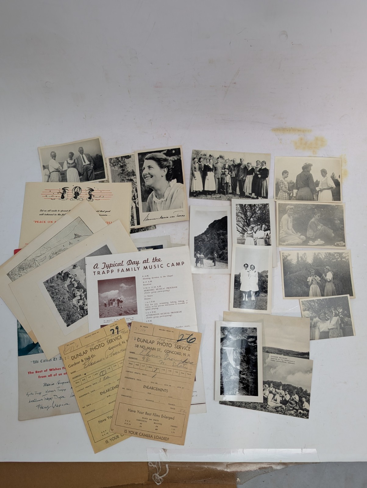 PAPERS AND PHOTOS RELATING TO THE TRAPP FAMILY SINGERS & MARIA VON TRAPP PAPERS AND PHOTOS RELATING TO THE TRAPP FAMILY SINGERS & MARIA VON TRAPP
