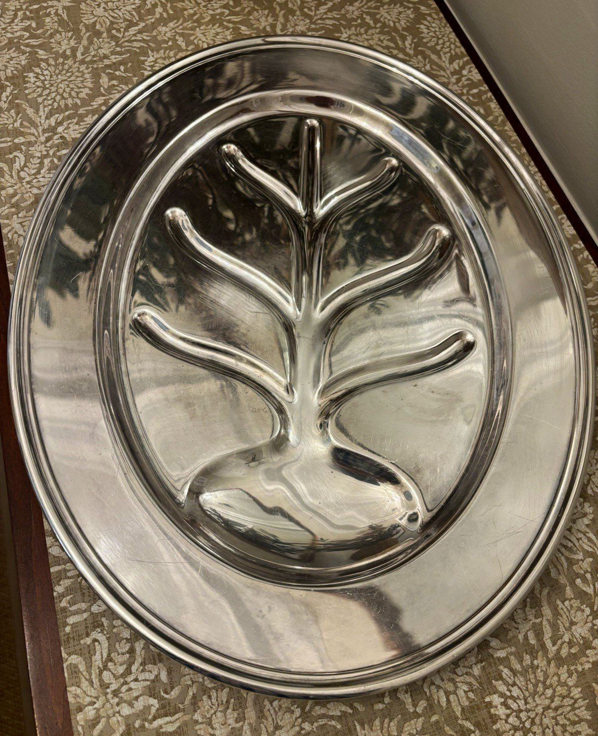Vintage Gorham Silverplate Tree n Well Meat Platter 18