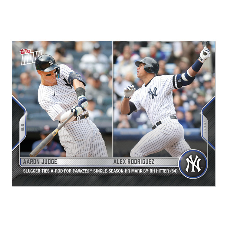 2022 Topps NOW 843 Aaron Judge Slugger Ties A-ROD for HRs-25 Cents Shipping
