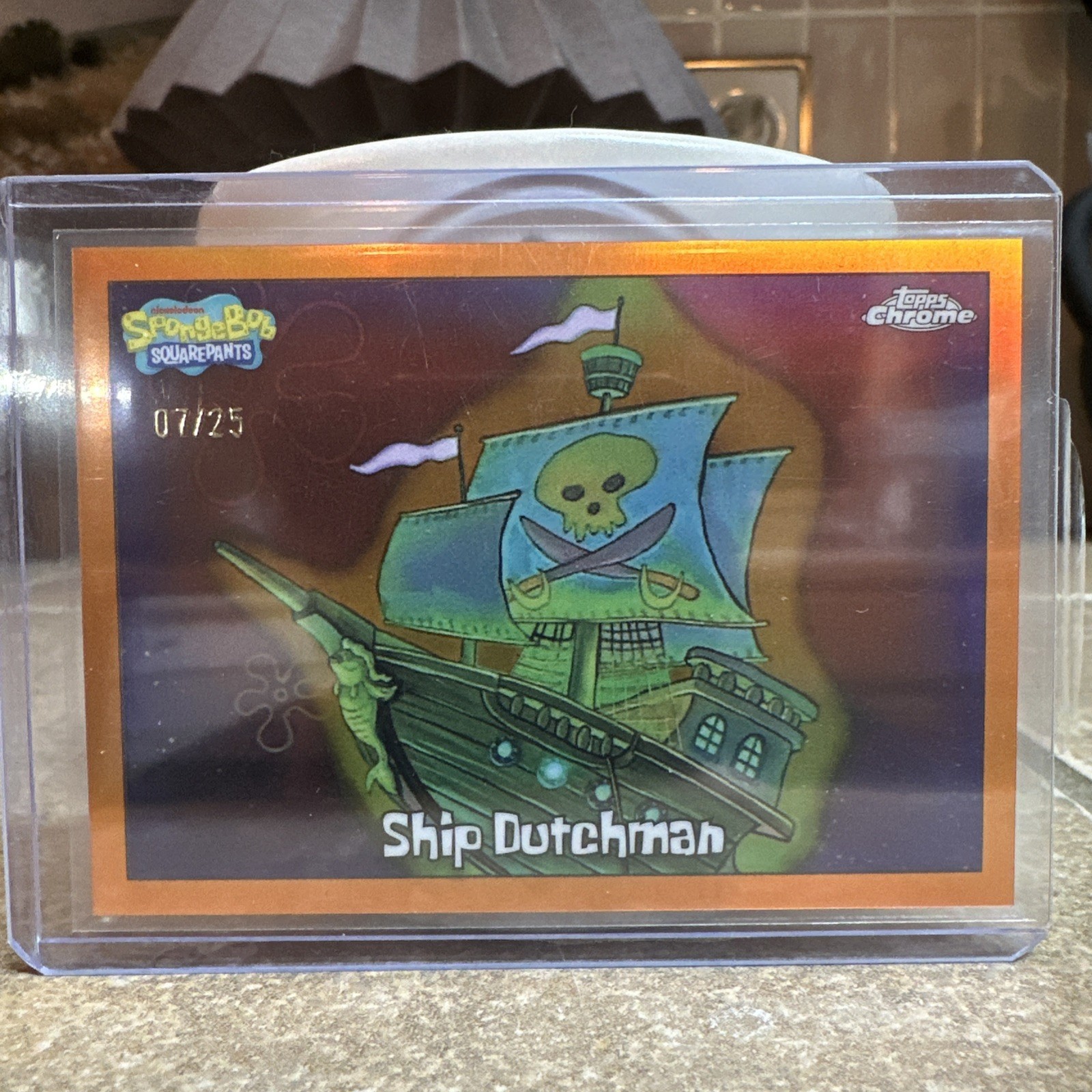 2025 Topps Chrome Sapphire SpongeBob SquarePants Ship Dutchman #130 Orange /25