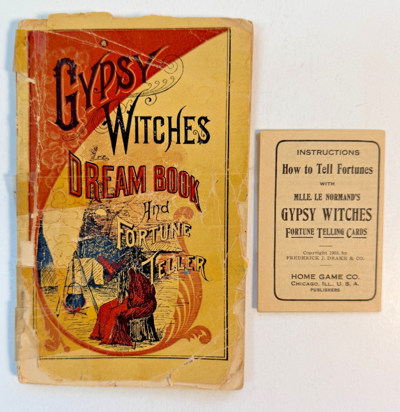 Antique Gypsy Witches Dream Book Fortune Teller 1890 + 1903 Card Guide