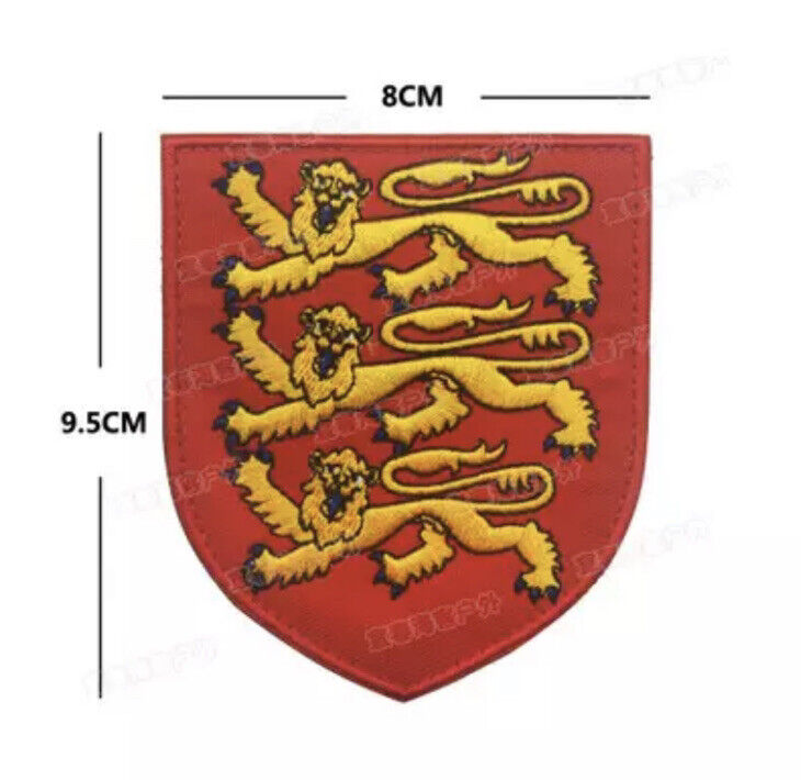 England Three Lions Shield Sew On Embroidery Velcrotape Patch Badge Bergen