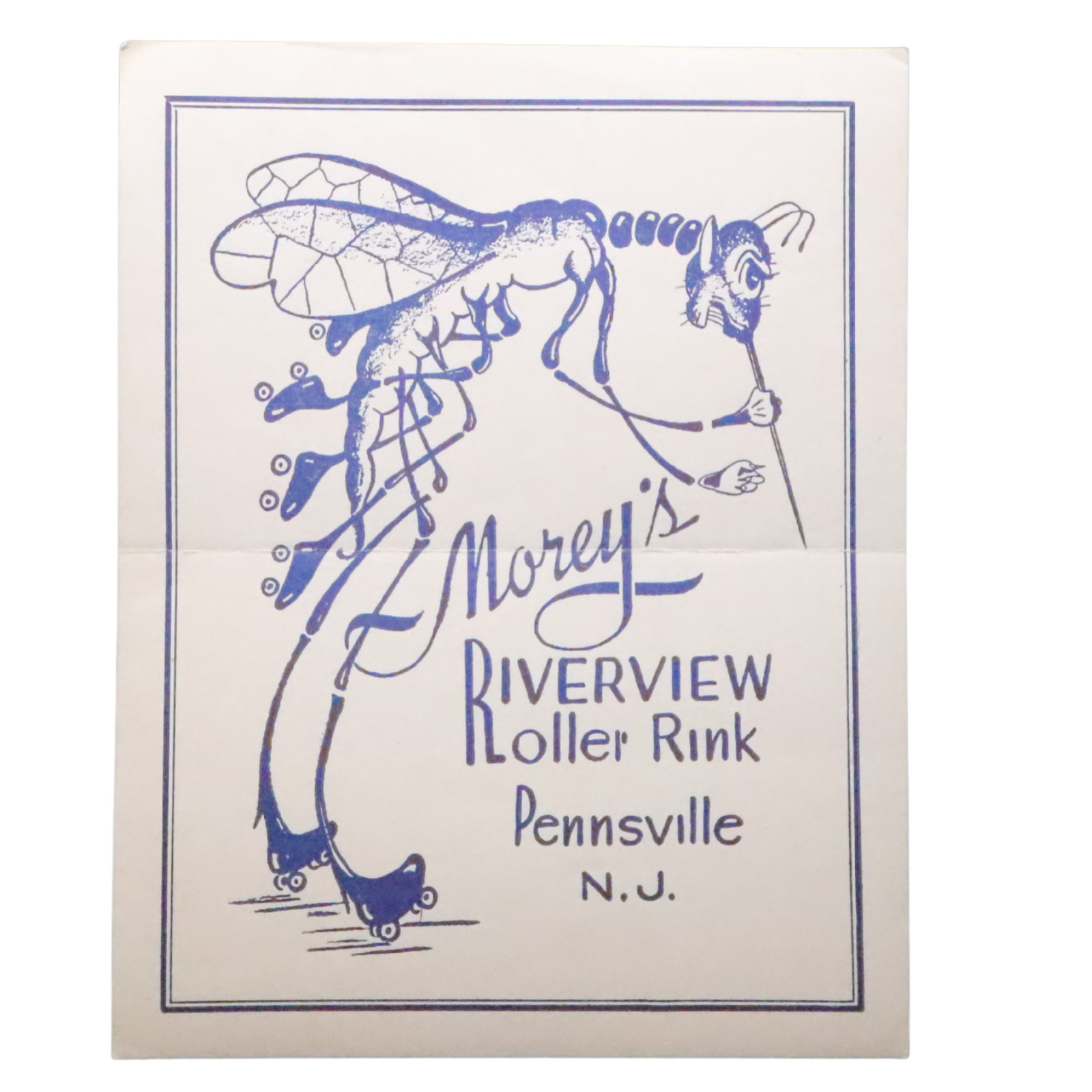 Pennsville New Jersey 1940s Vintage Morey\'s Roller Skating Rink Sticker Label