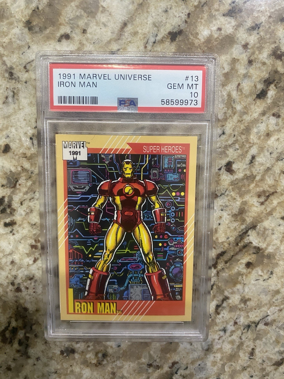 IRON MAN PSA 10 1991 IMPEL MARVEL UNIVERSE SERIES II #13 GEM MINT 9973 IRON MAN PSA 10 1991 IMPEL MARVEL UNIVERSE SERIES II #13 GEM MINT 9973