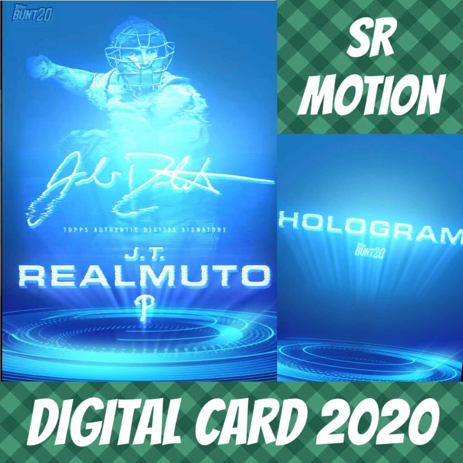 Topps Colorful Digital J.T. 2020 Realmuto Hologram Motion Signature Digital