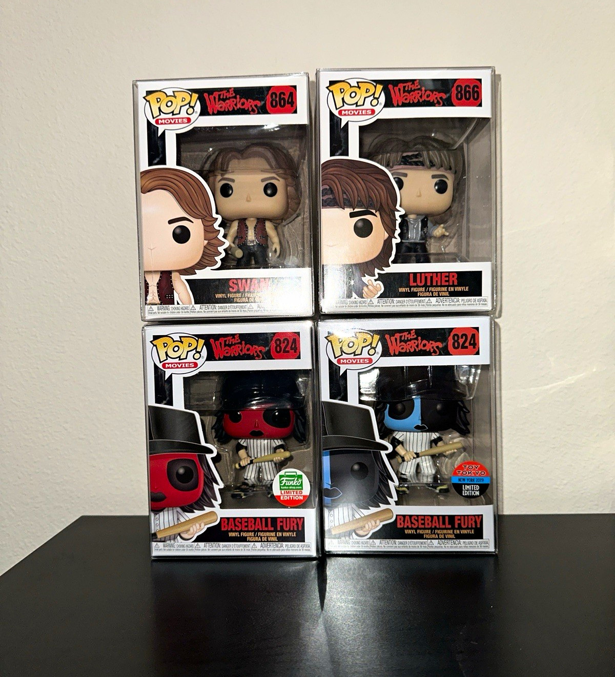 Funko Pop The Warriors - Swan, Luther, Red & Blue Baseball Fury w/ Protectors Funko Pop The Warriors - Swan, Luther, Red & Blue Baseball Fury w/ Protectors