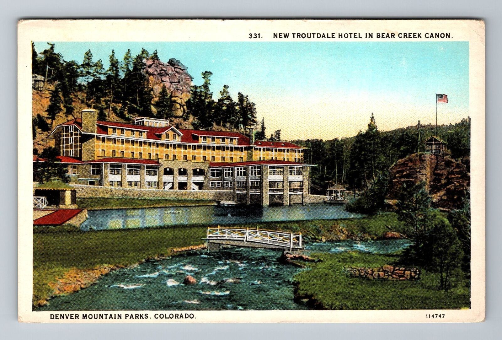 CO-Colorado, New Troutdale Hotel In Bear Creek Canon, Vintage Postcard